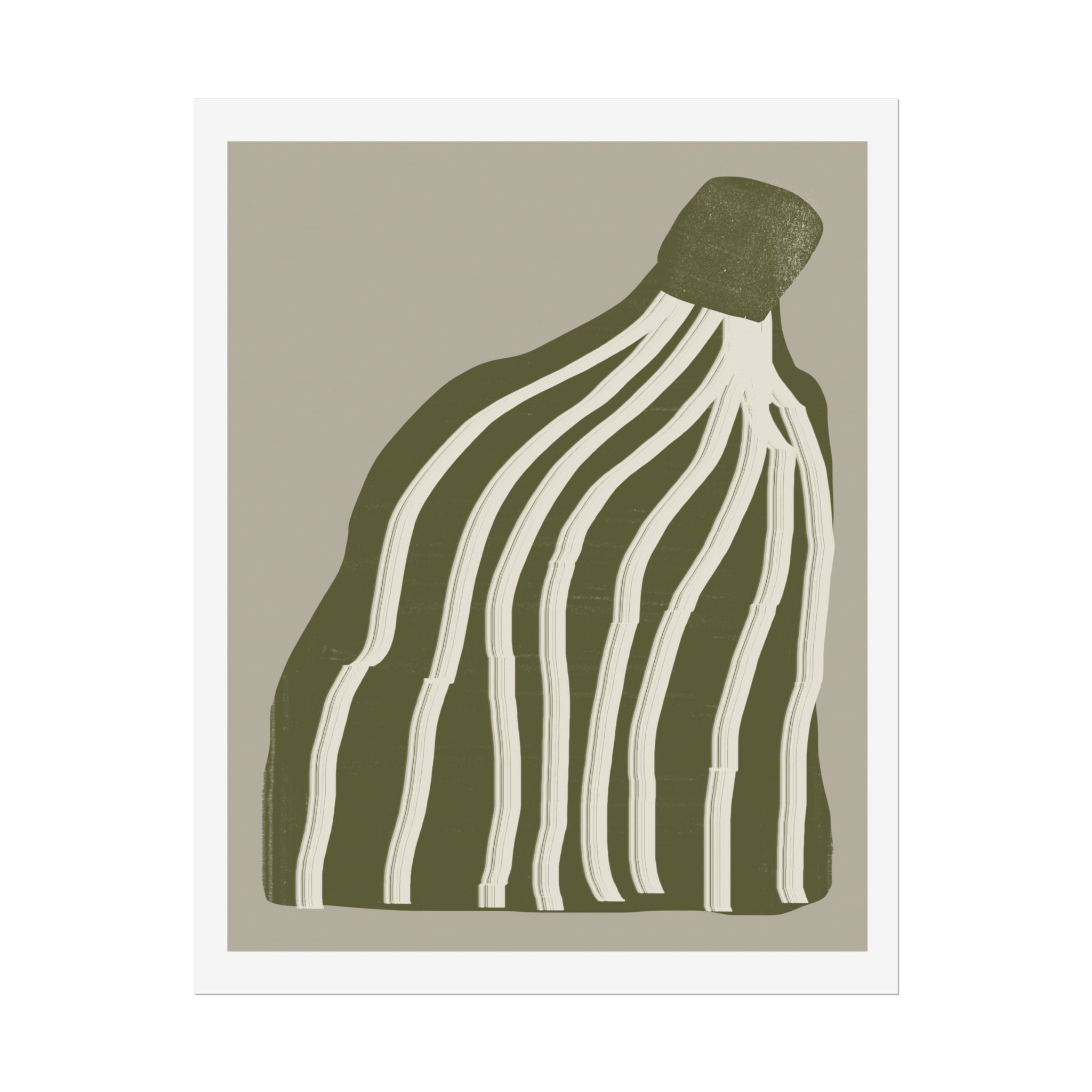 Olive Cascade Curves - Poster