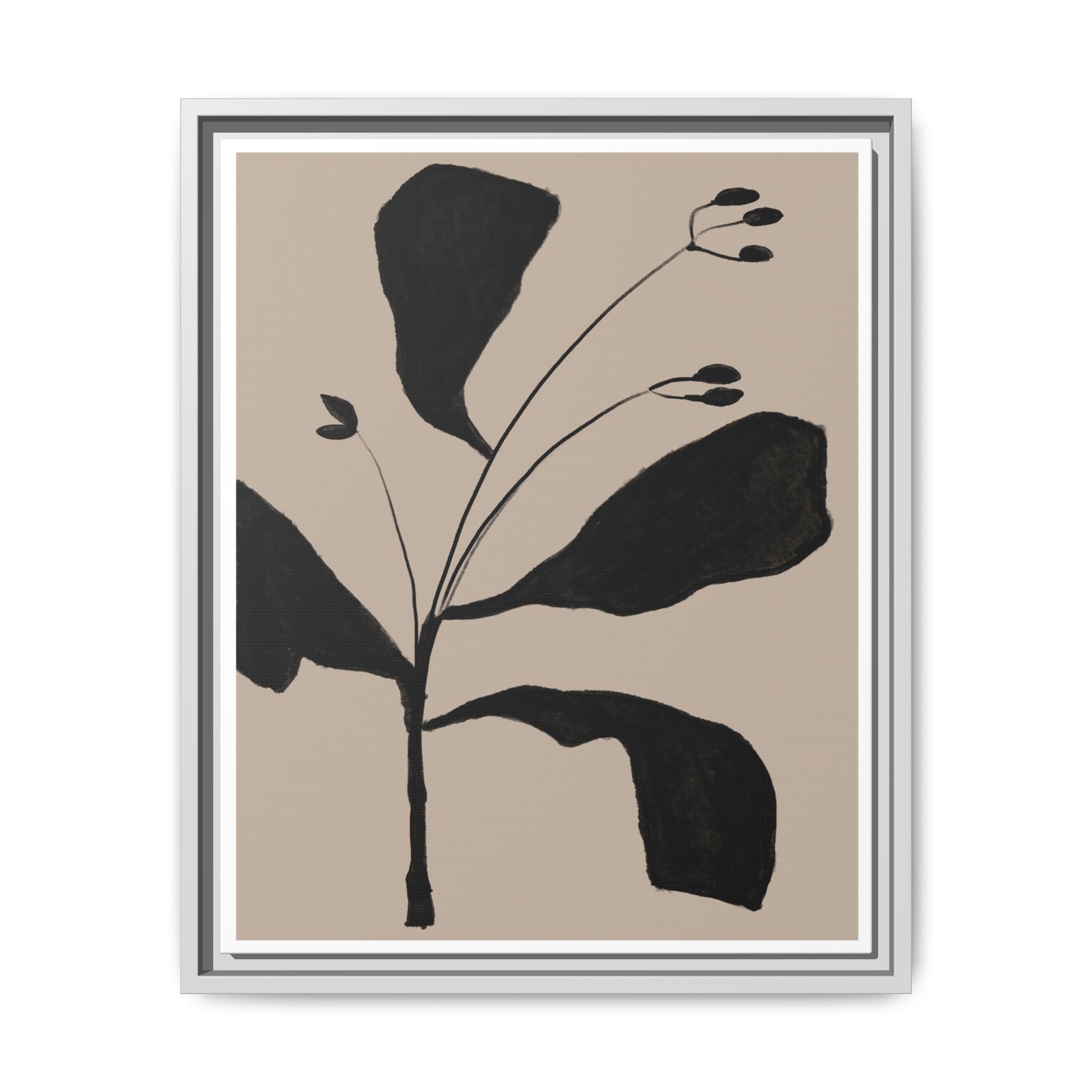 Noir Botanical Silence - Framed