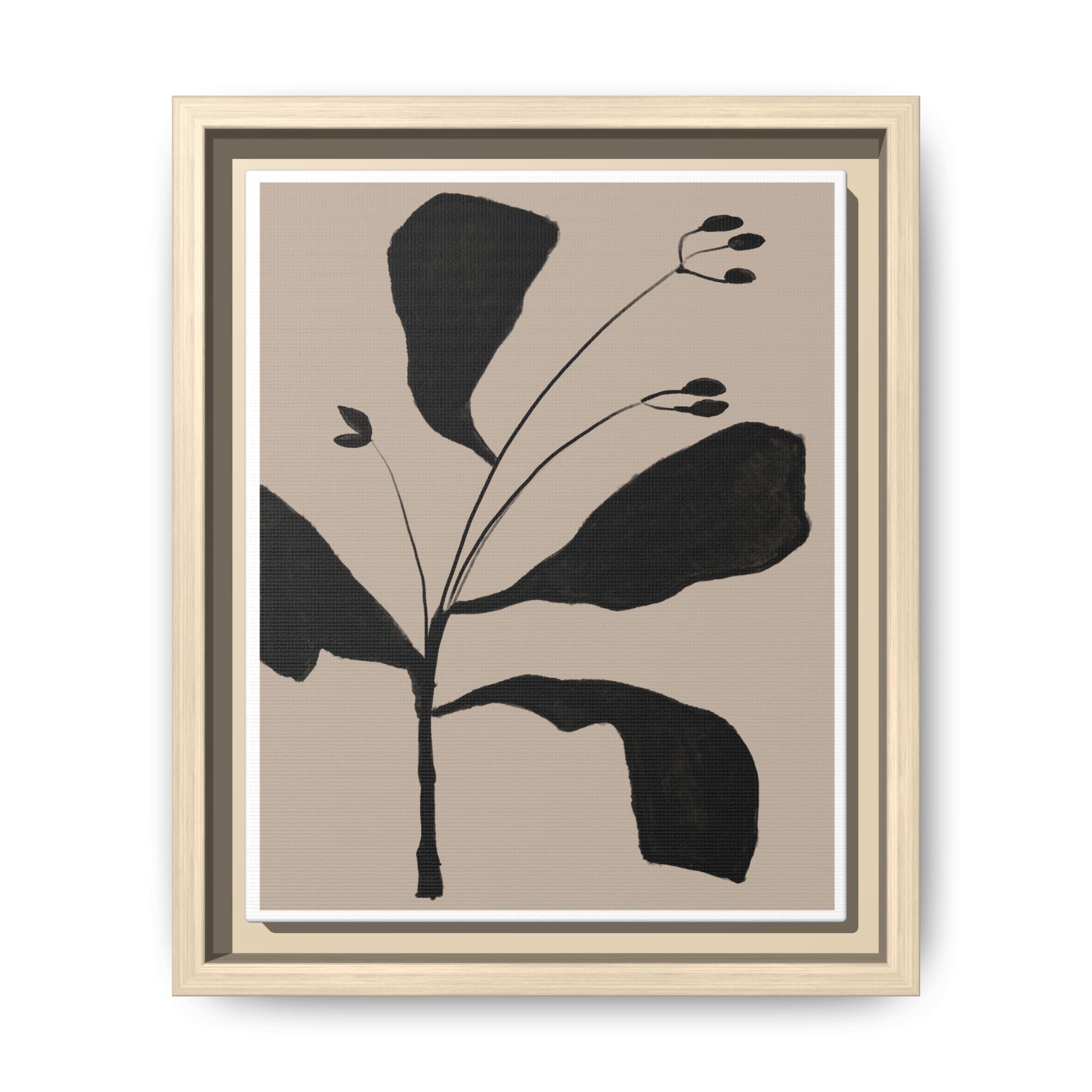 Noir Botanical Silence - Framed