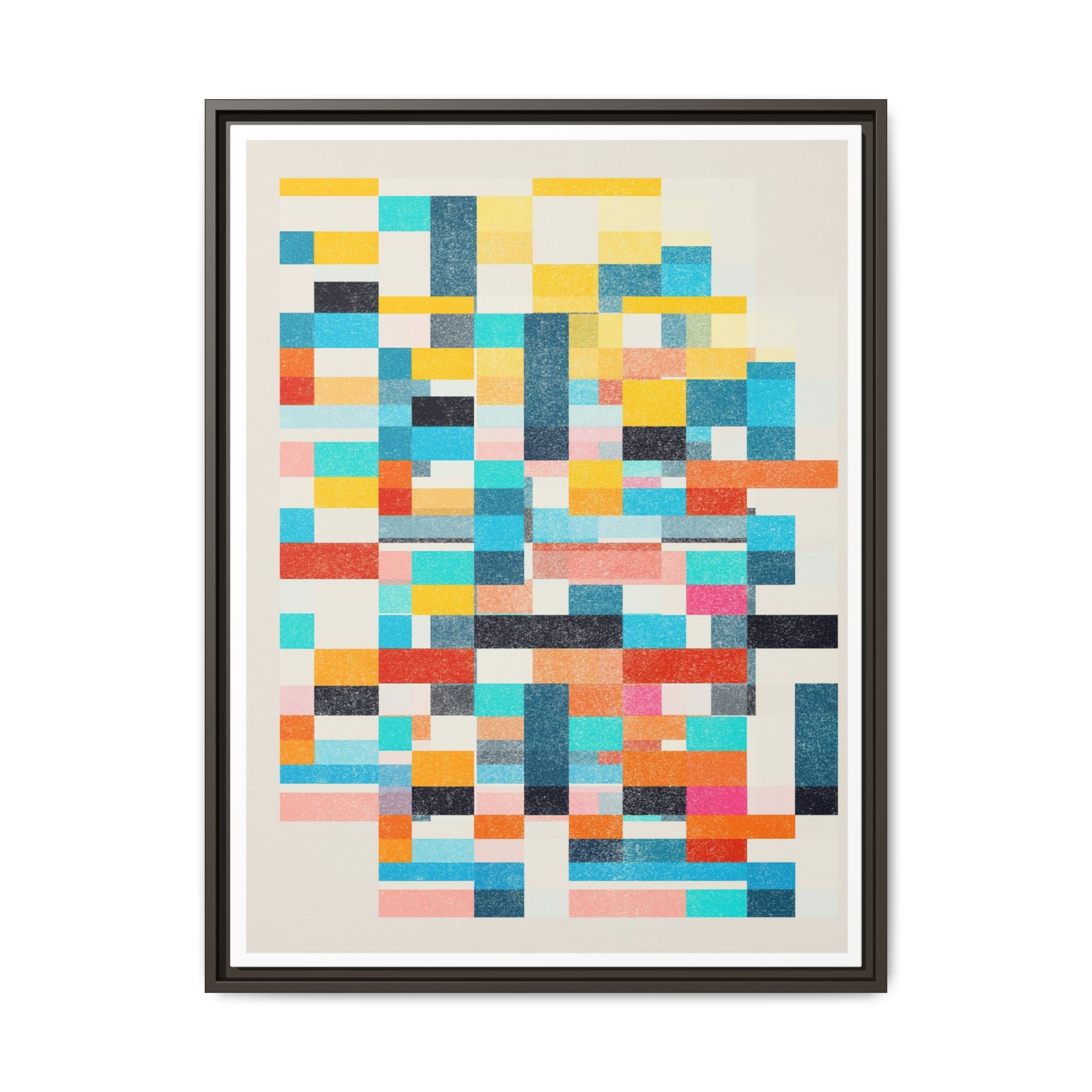 Chromatic Grid Reverie - Framed