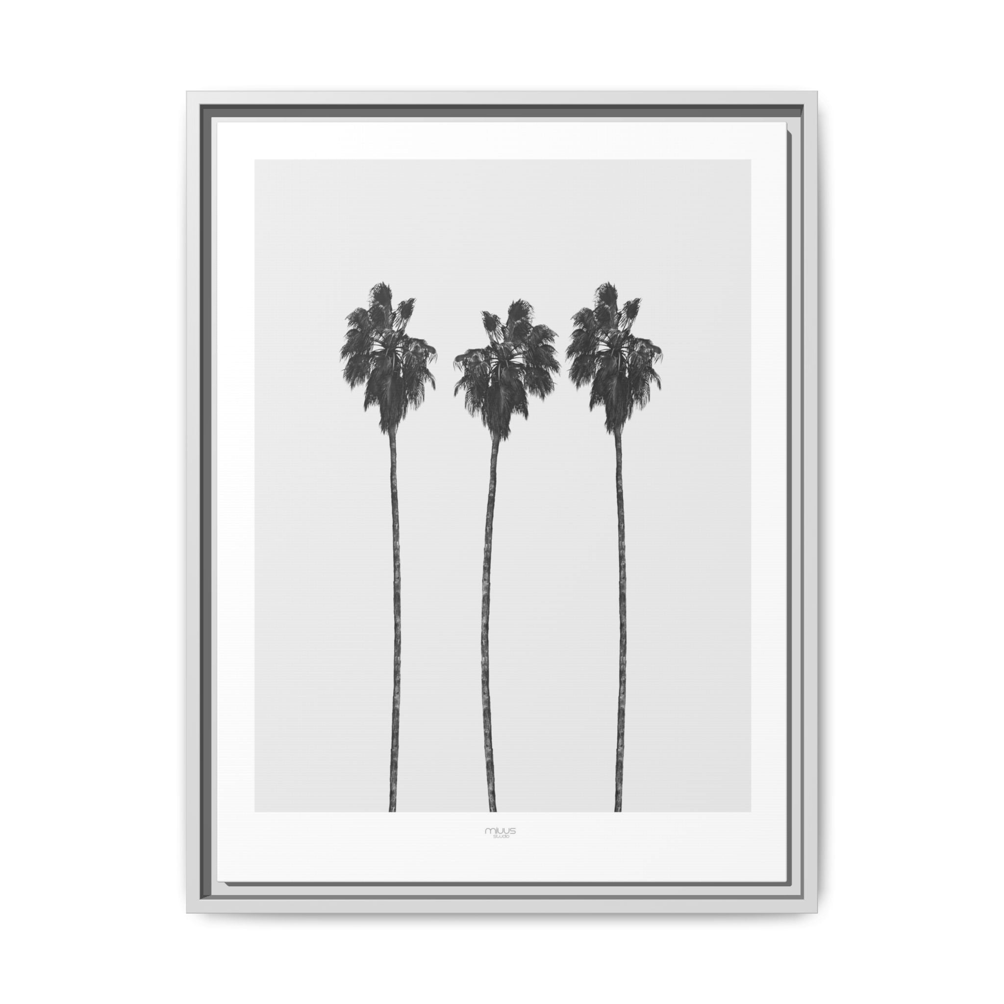 Silver Coast Palm Trio - Framed