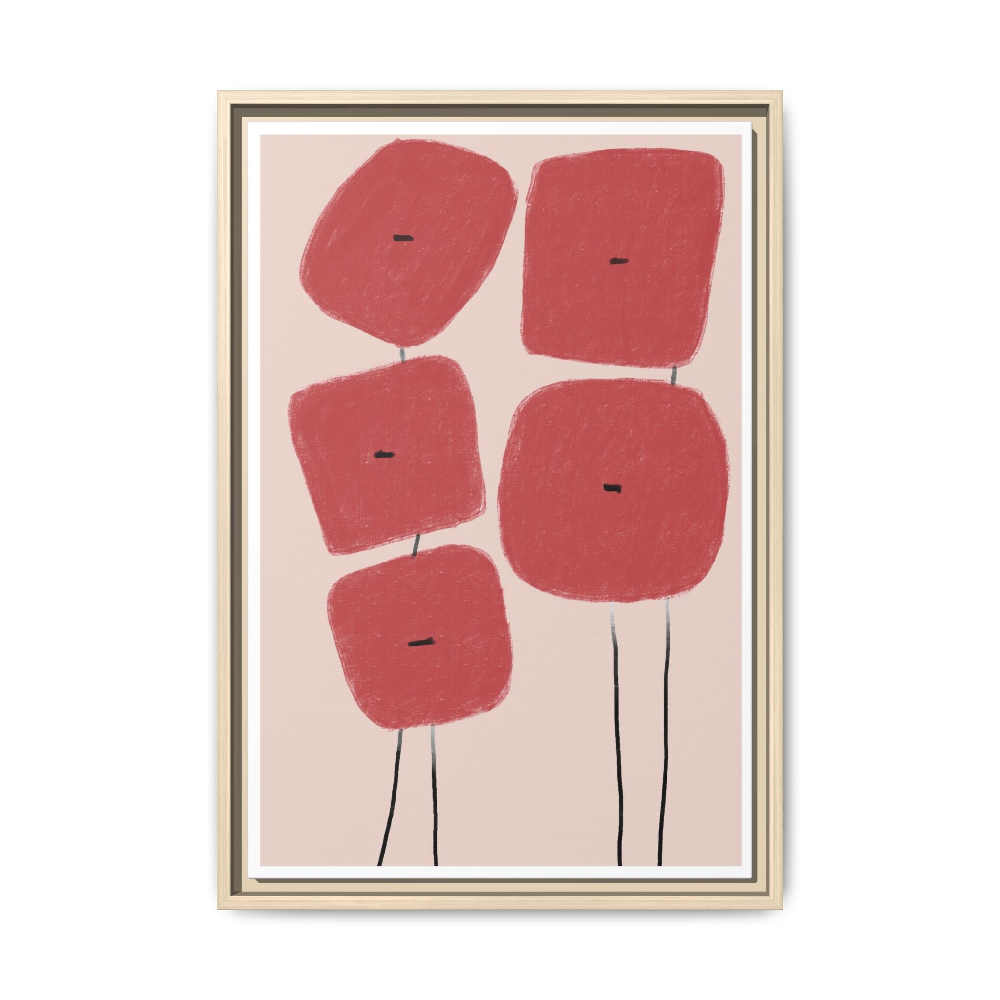 Crimson Quiet Balance - Framed