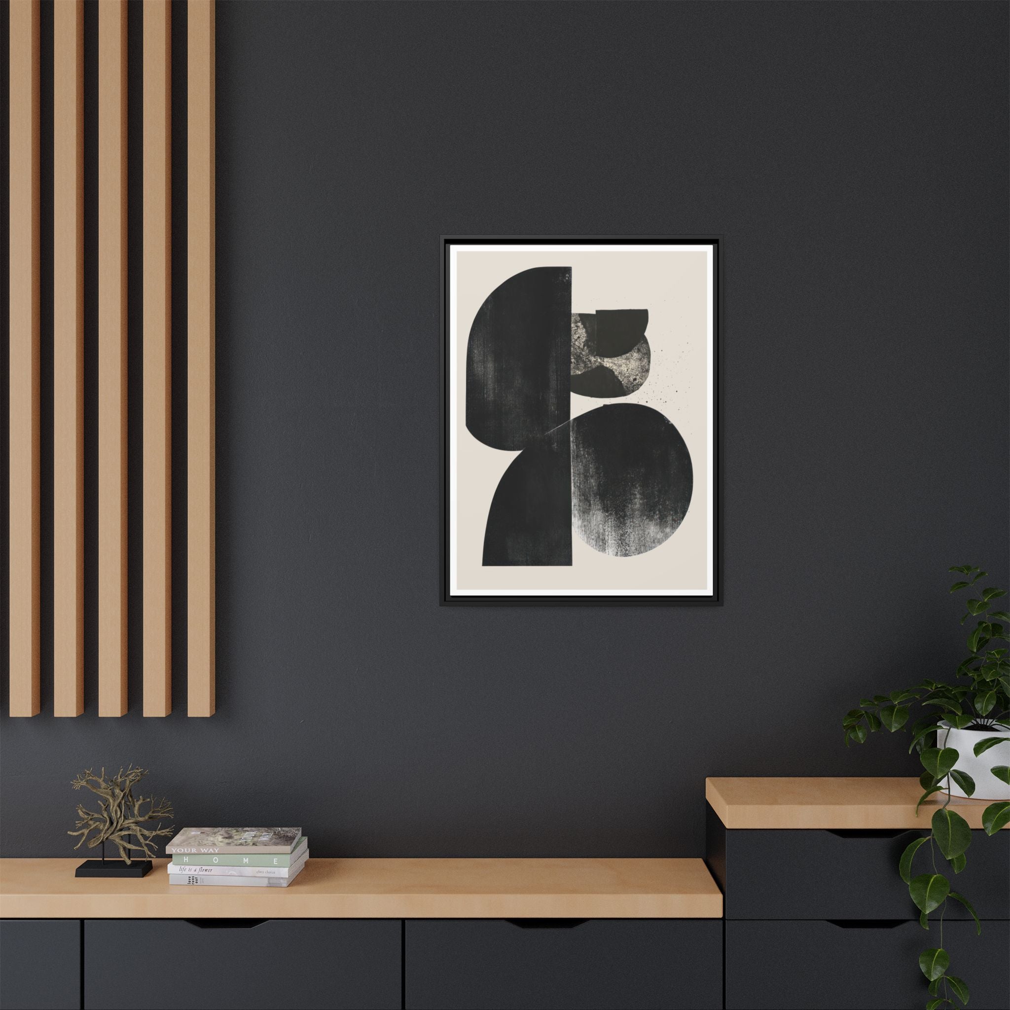 Obsidian Drift Composition - Framed