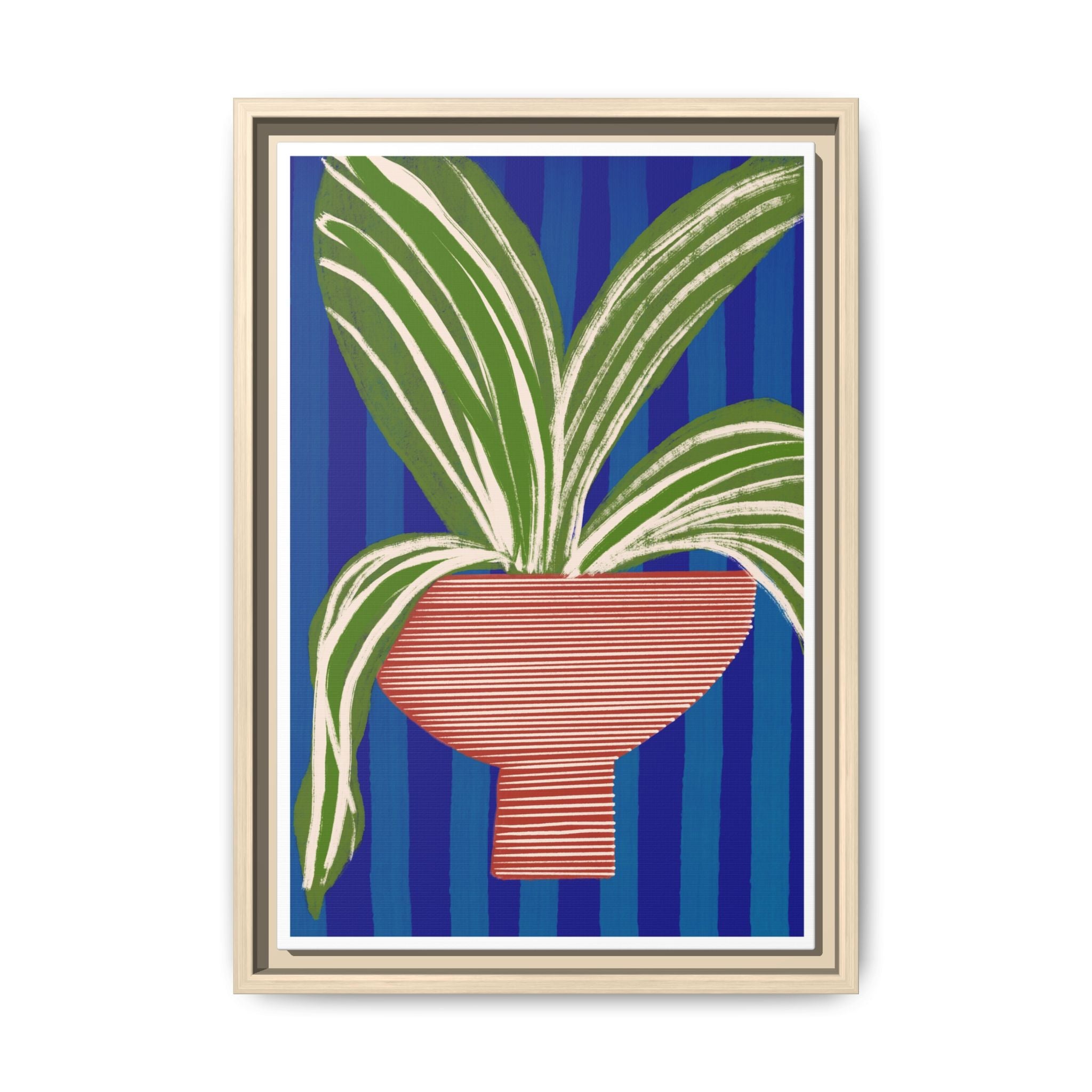 Cobalt Palm Contrast - Framed