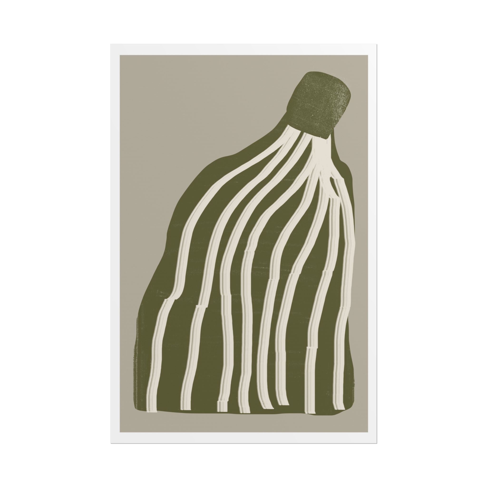 Olive Cascade Curves - Poster