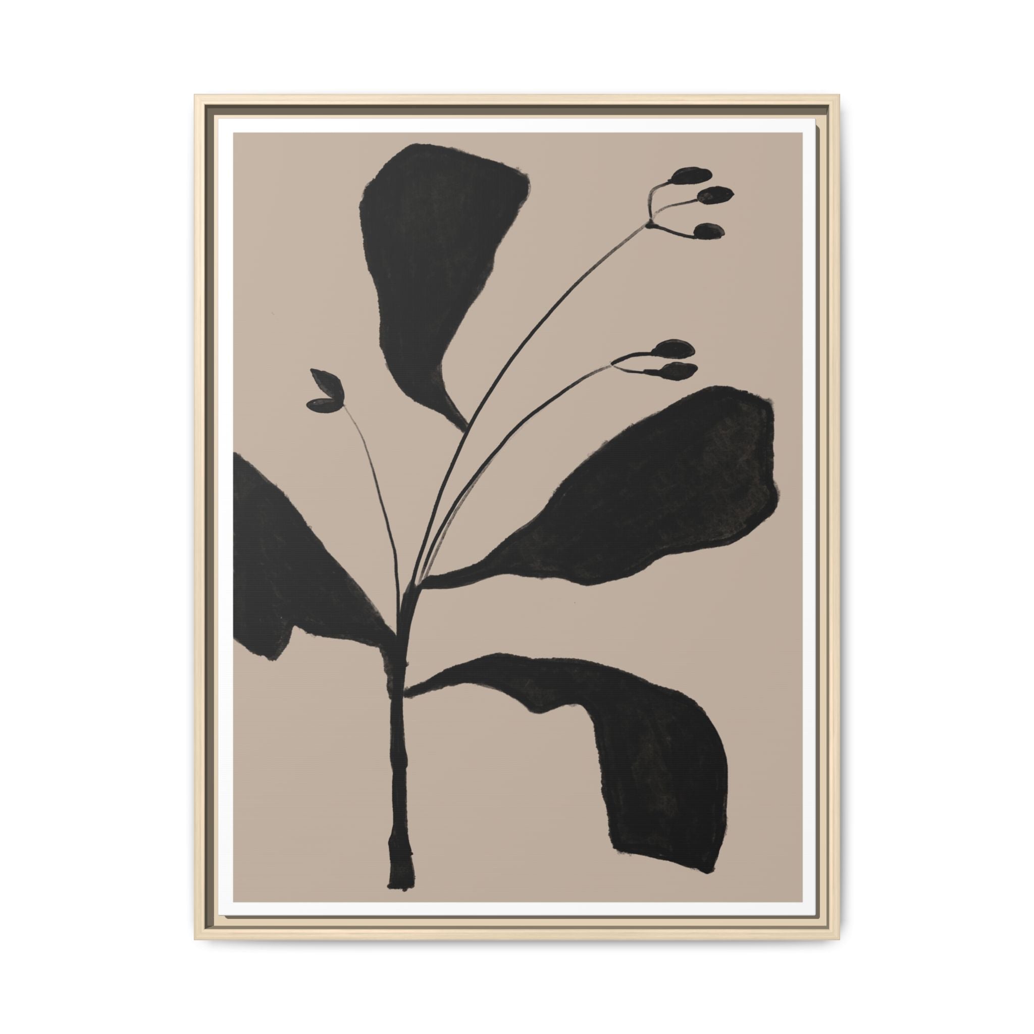 Noir Botanical Silence - Framed