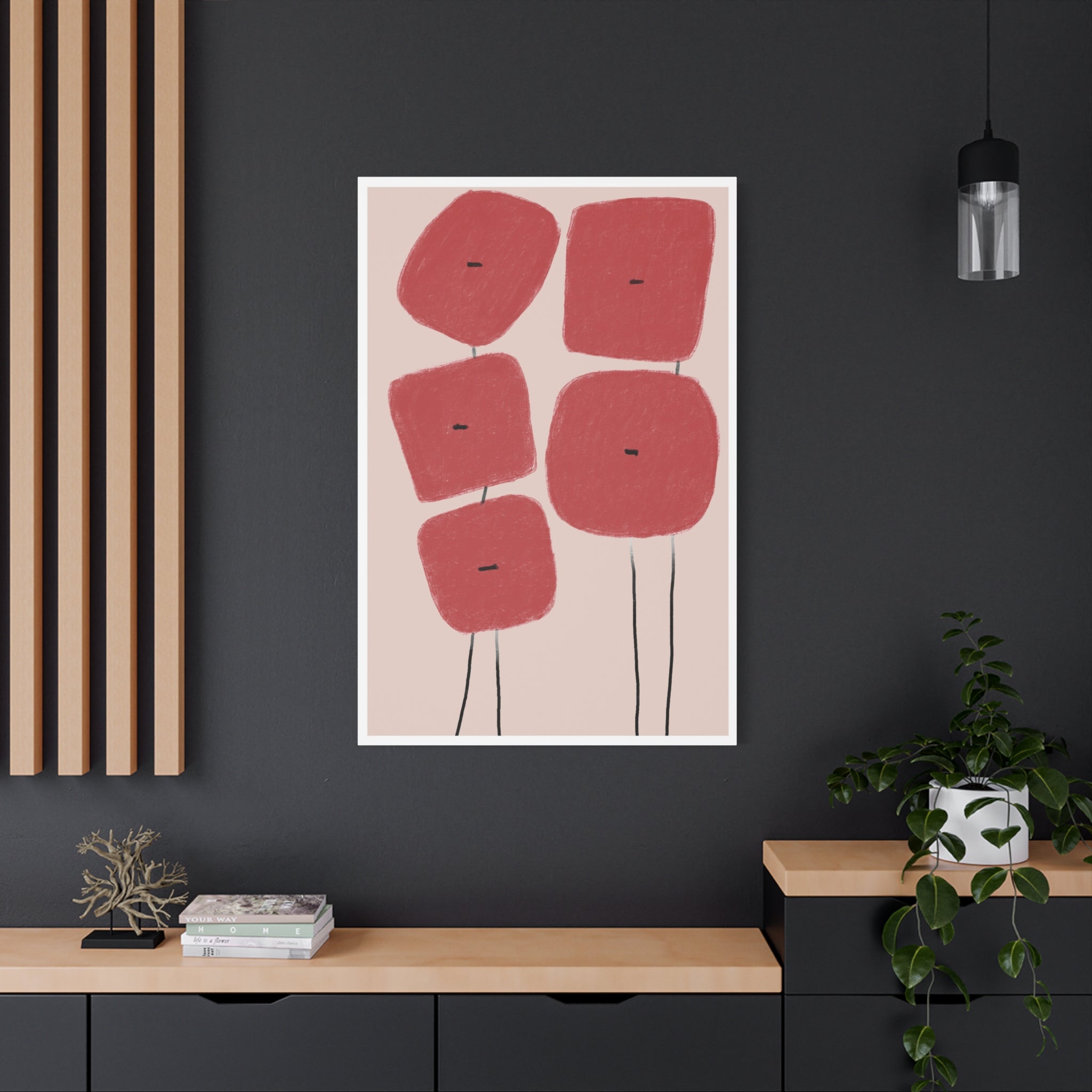 Crimson Quiet Balance - Canvas