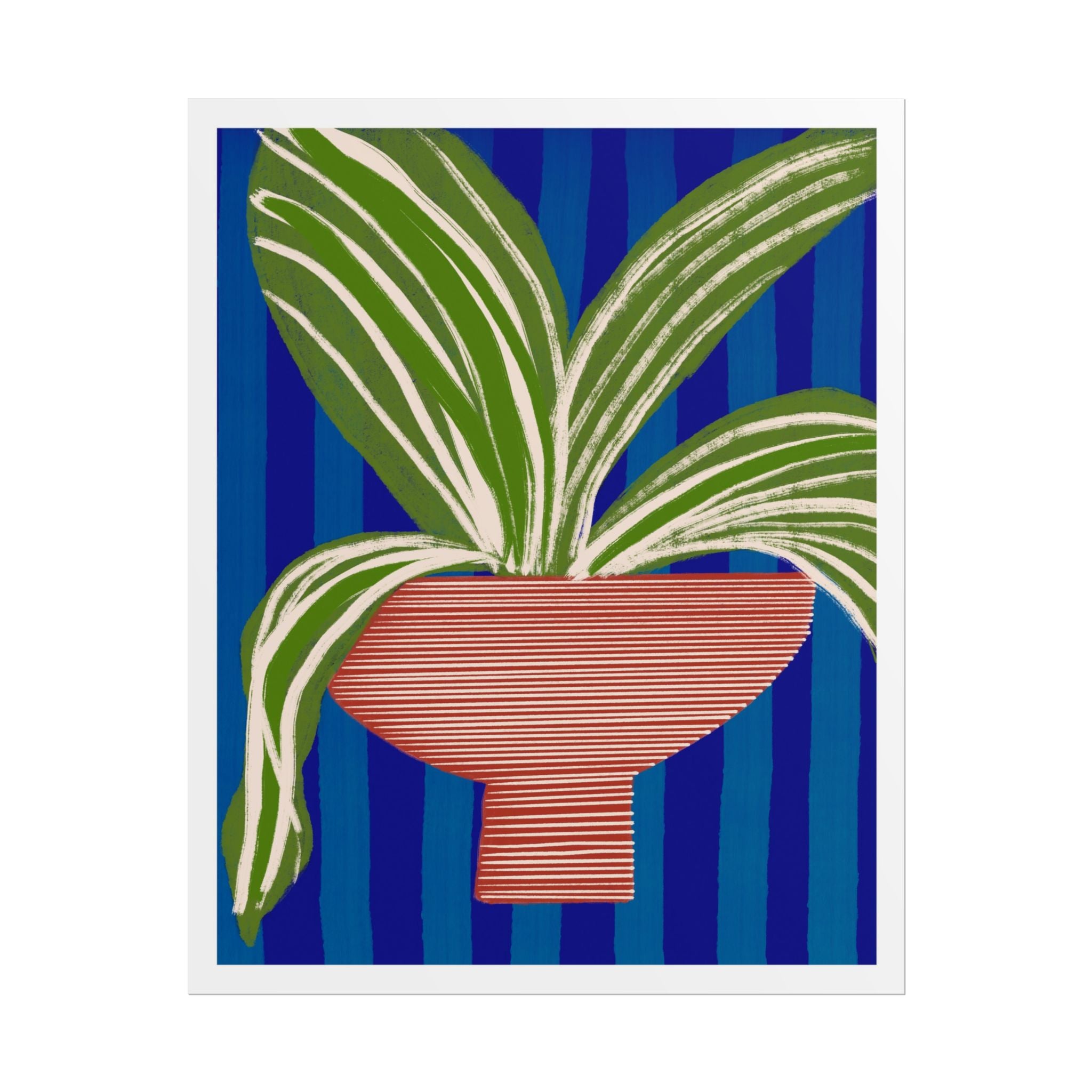 Cobalt Palm Contrast - Poster