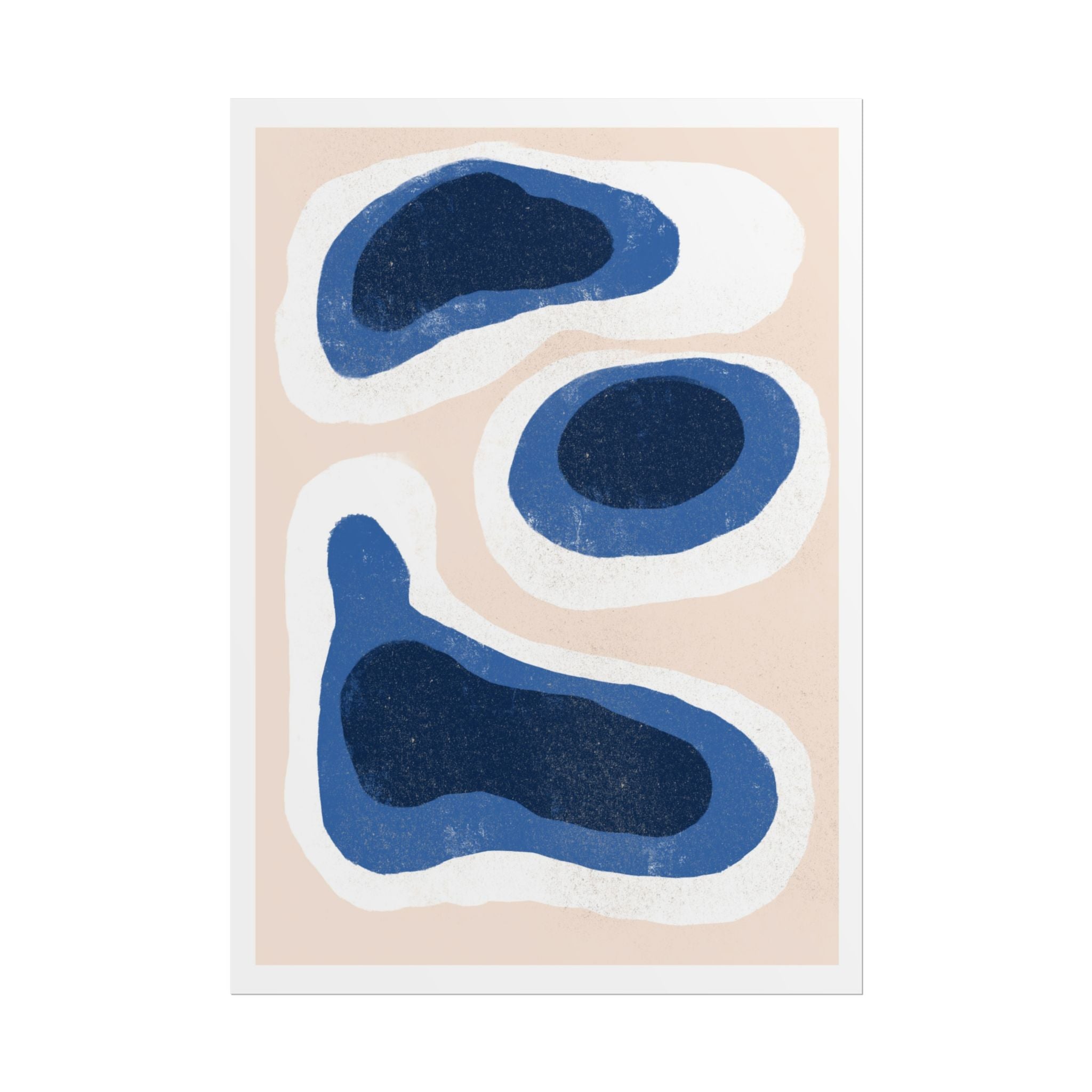 Indigo Tide Contours - Poster