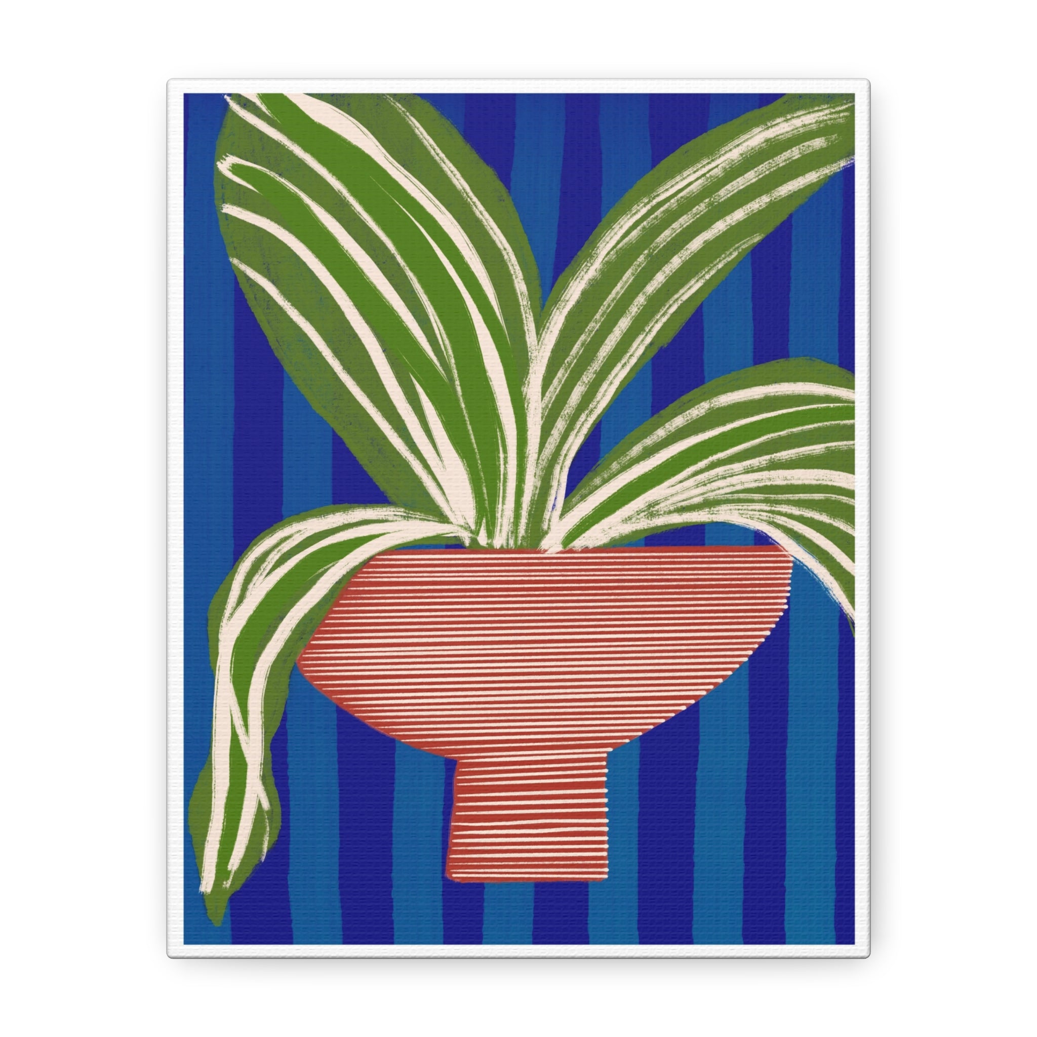 Cobalt Palm Contrast - Canvas