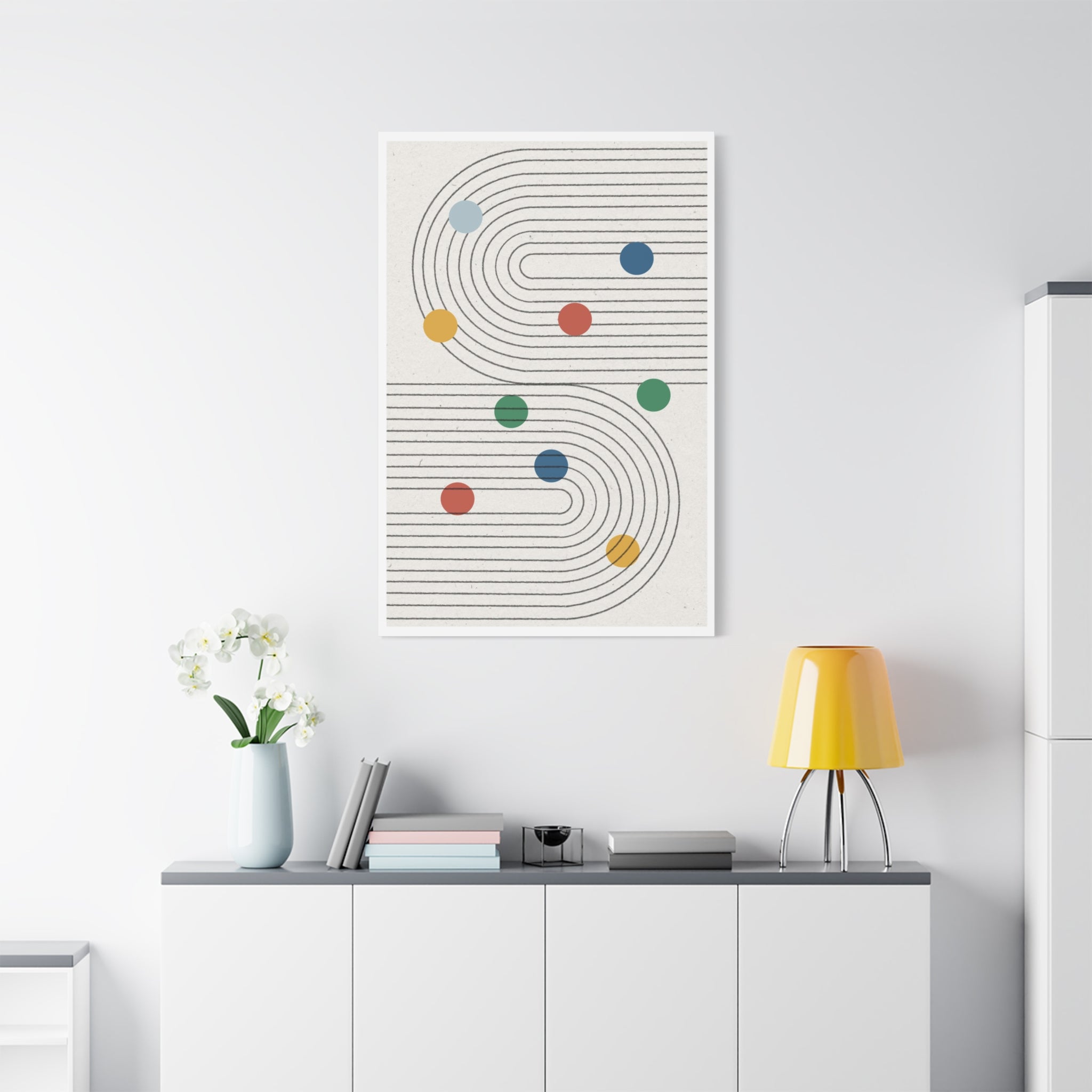 Retro Orbit Pathways - Canvas
