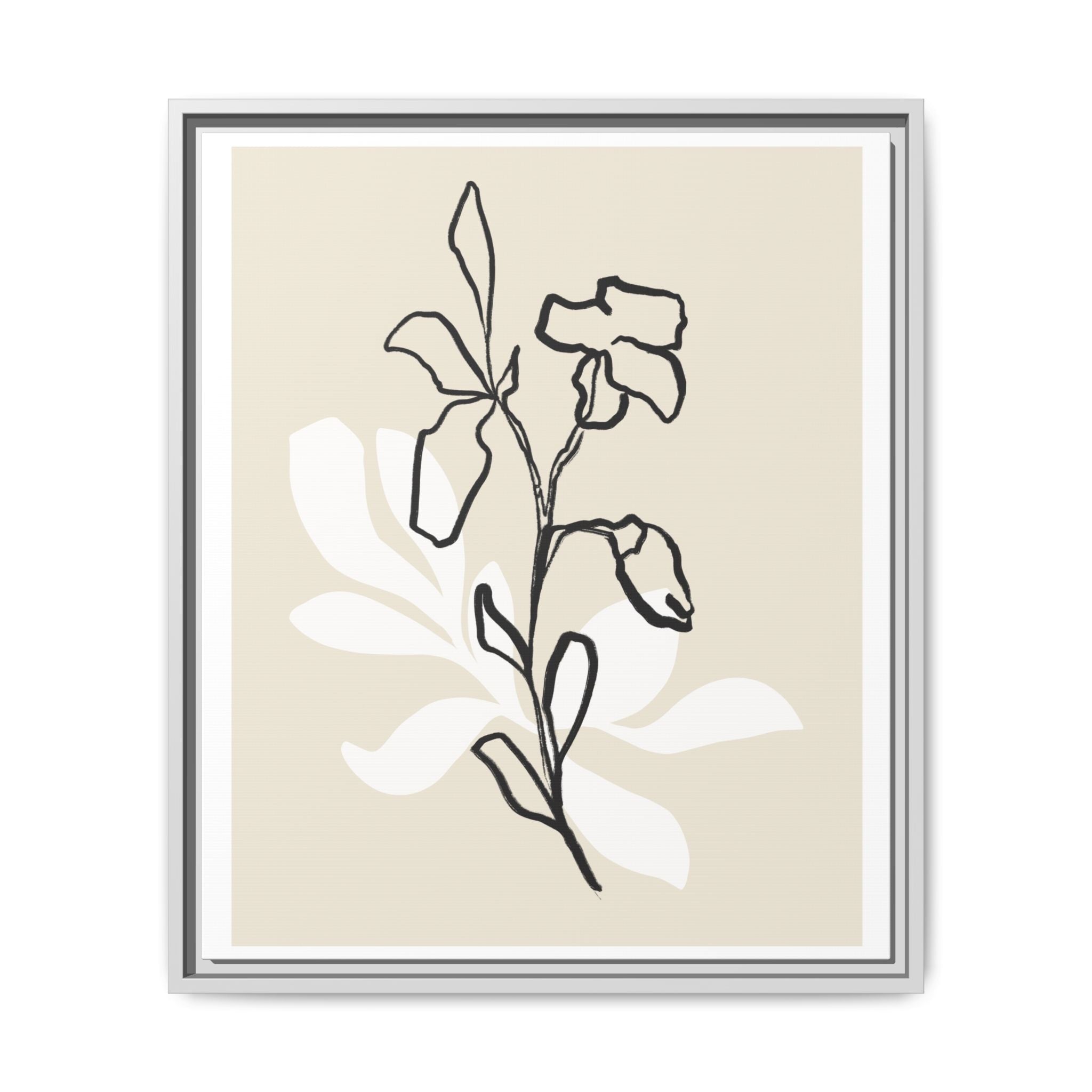 Ivory Bloom Whisper Lines - Framed
