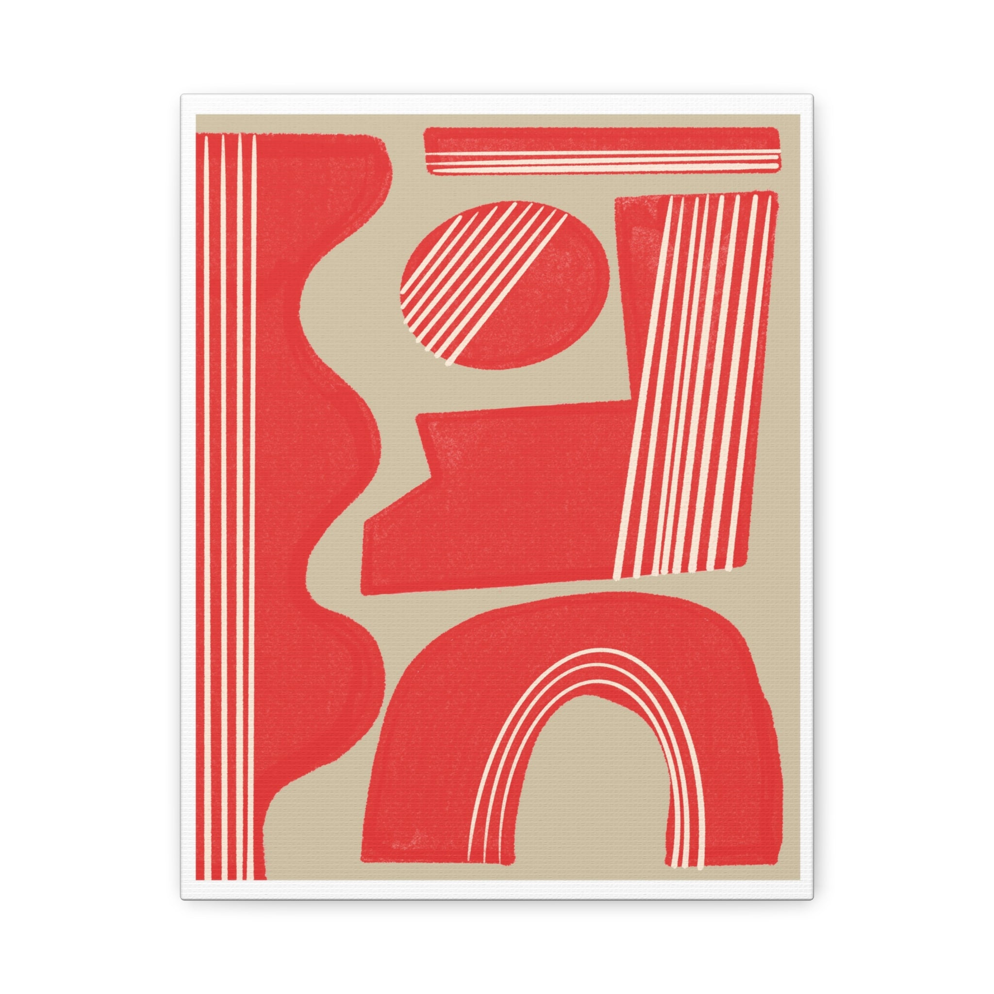 Crimson Rhythm Arches - Canvas