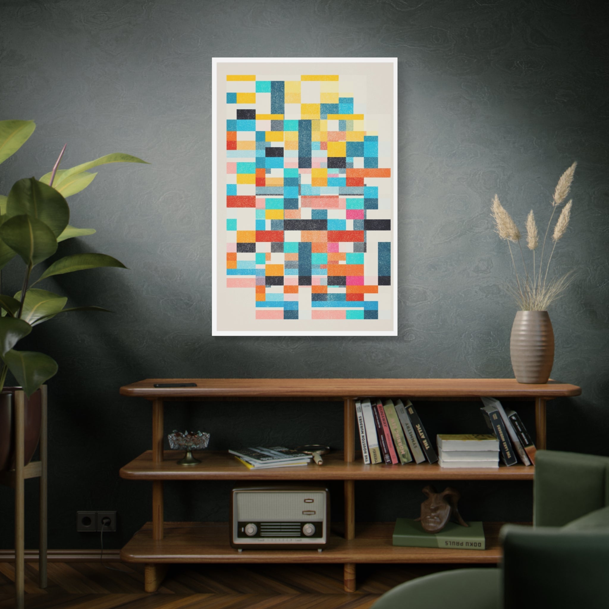 Chromatic Grid Reverie - Canvas