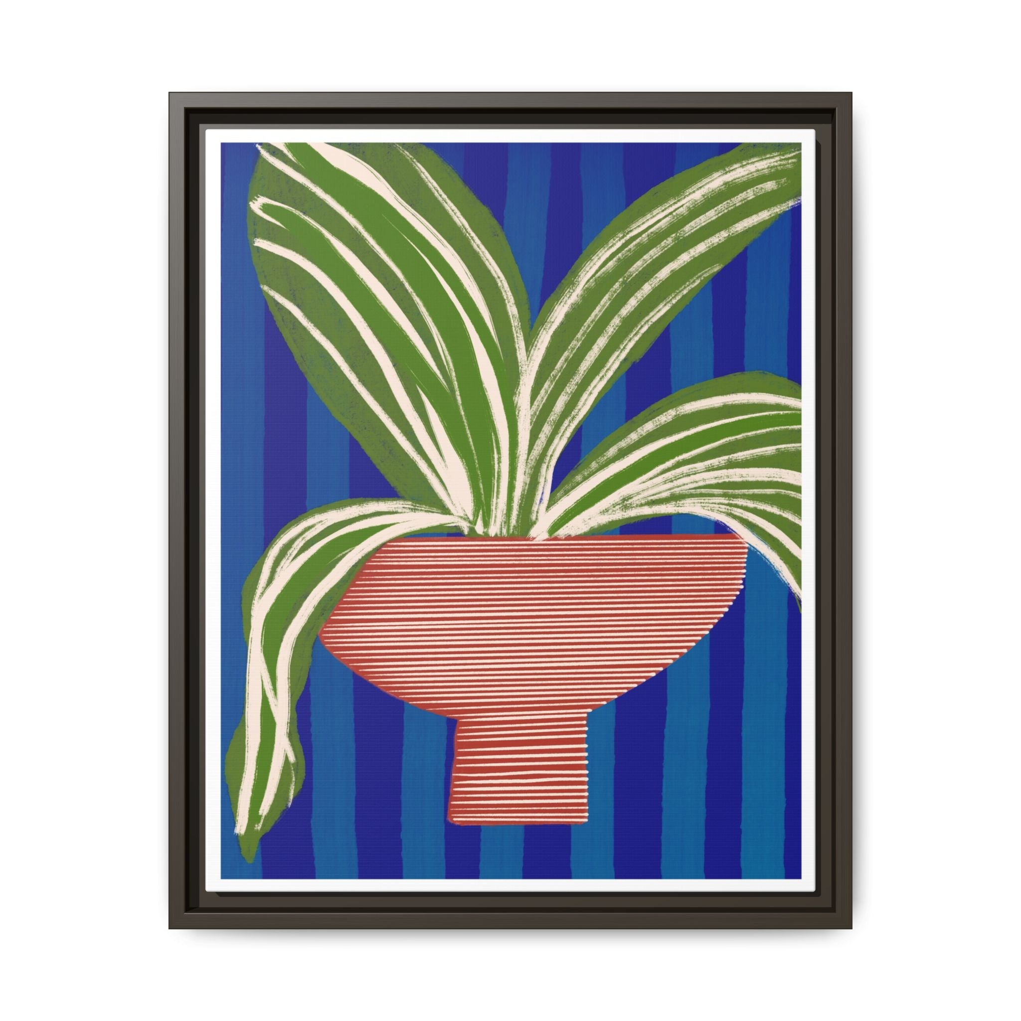 Cobalt Palm Contrast - Framed