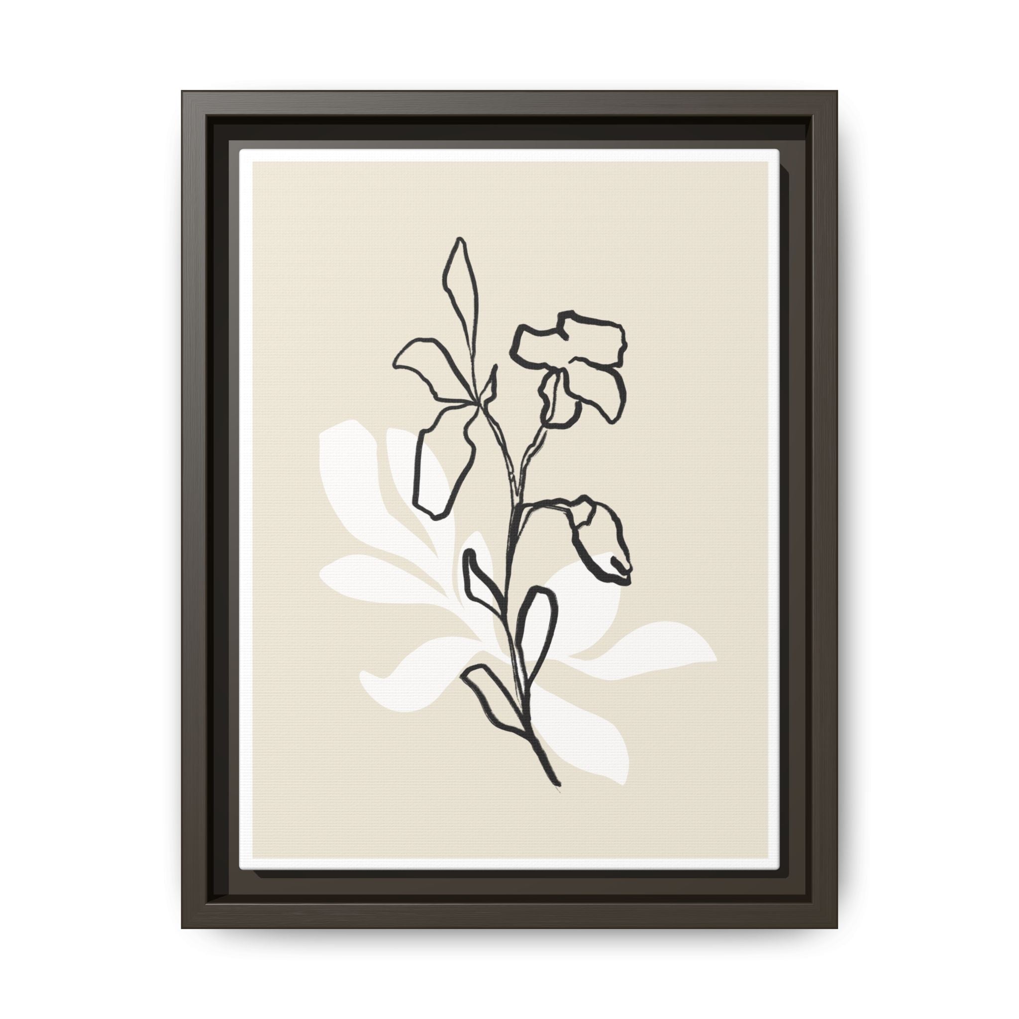 Ivory Bloom Whisper Lines - Framed