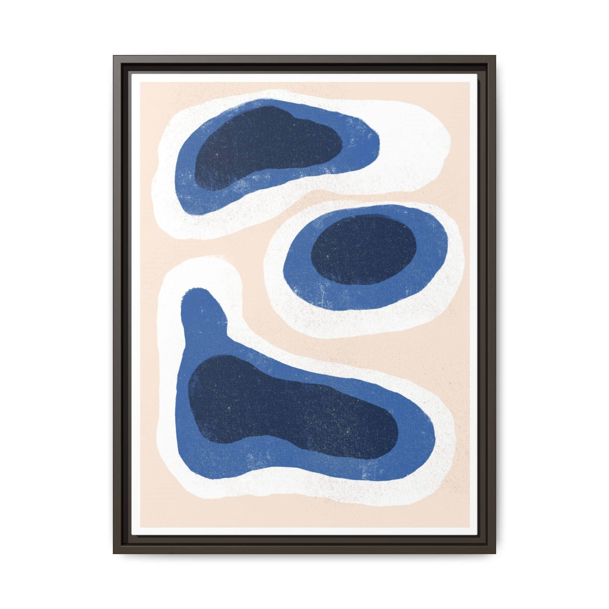 Indigo Tide Contours - Framed