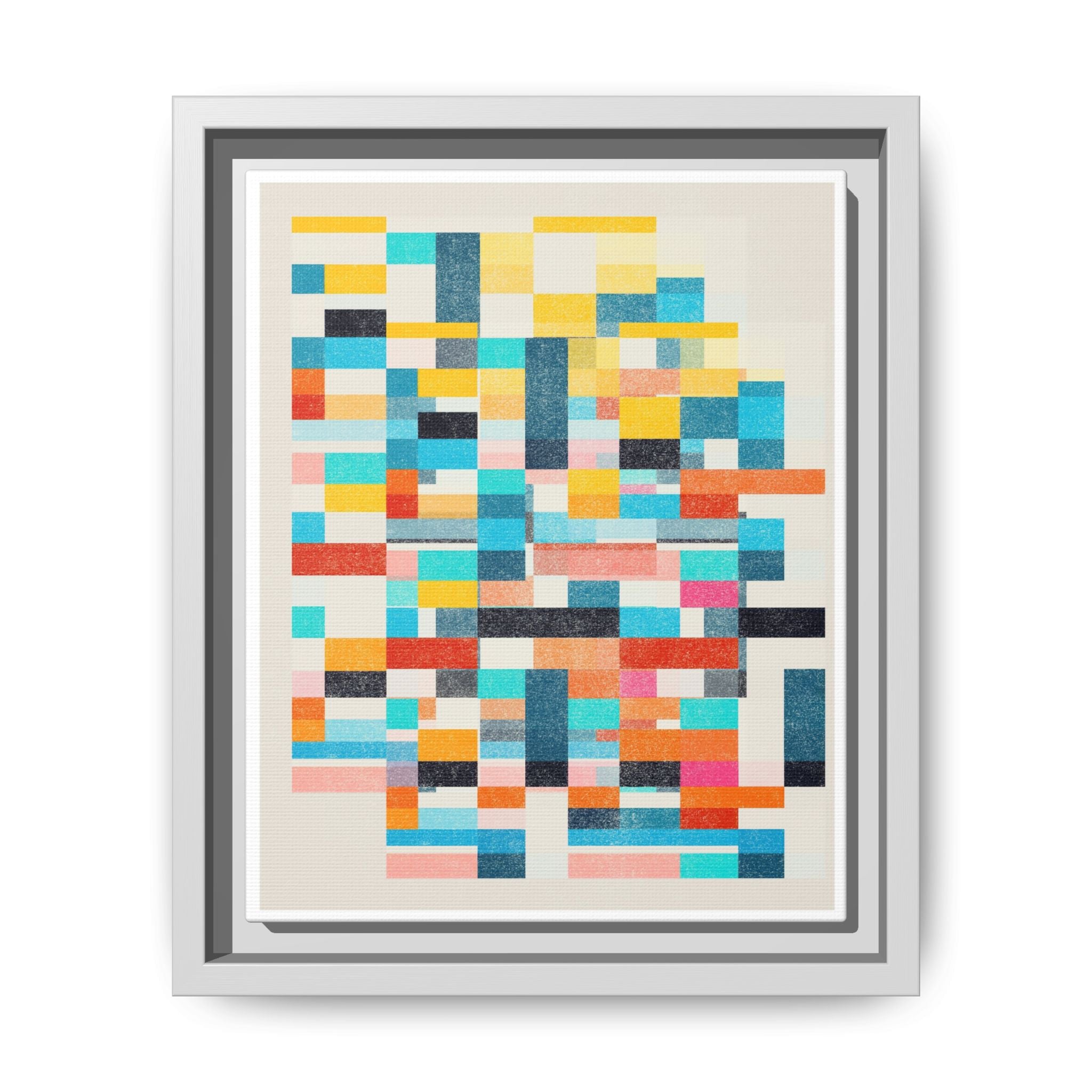 Chromatic Grid Reverie - Framed