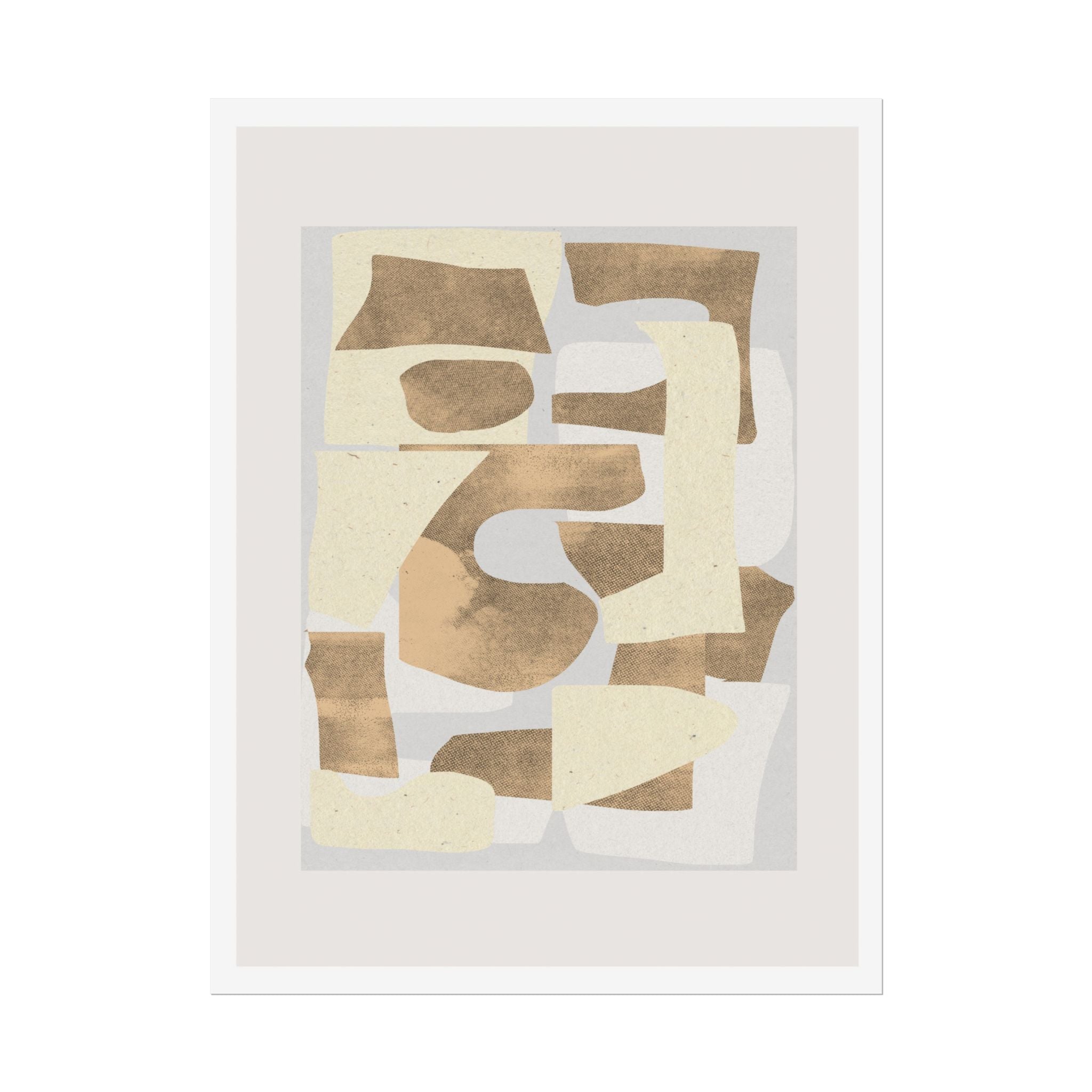 Sandstone Echo Collage Forms - Poster