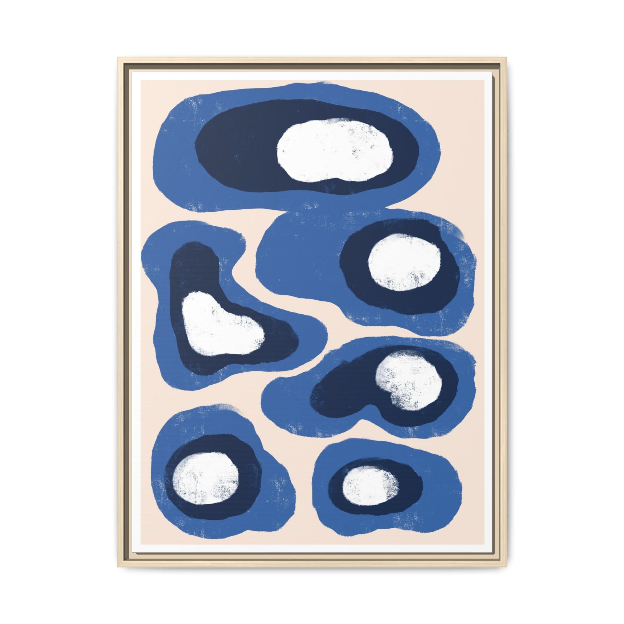 Indigo Orbit Mosaic - Framed