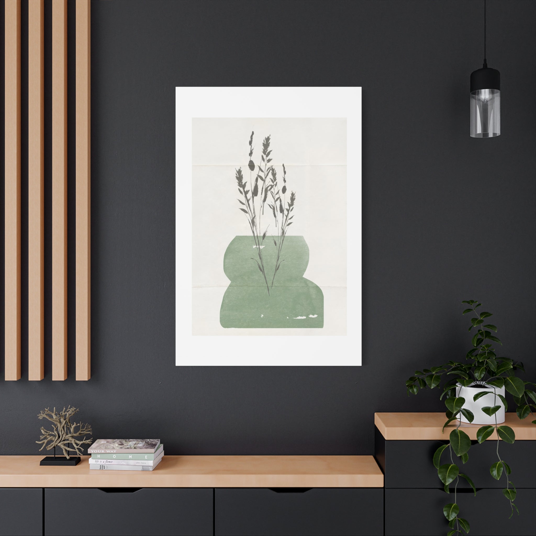 Sage Meadow Silhouette - Canvas