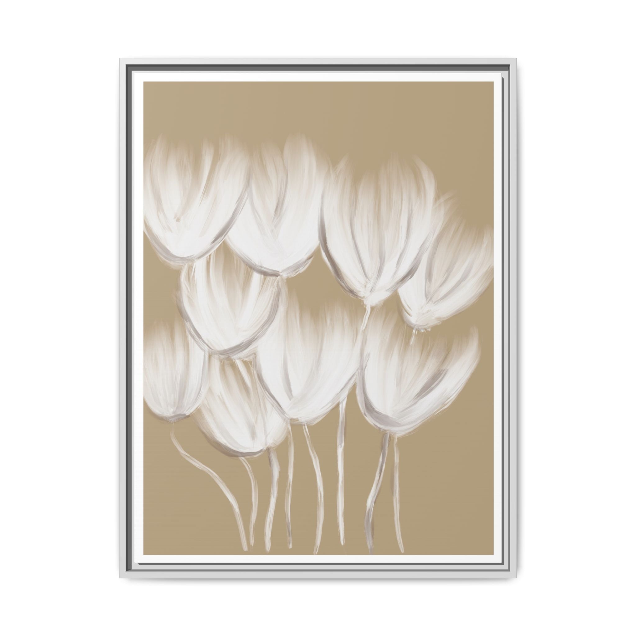 Ivory Petal Stillness - Framed