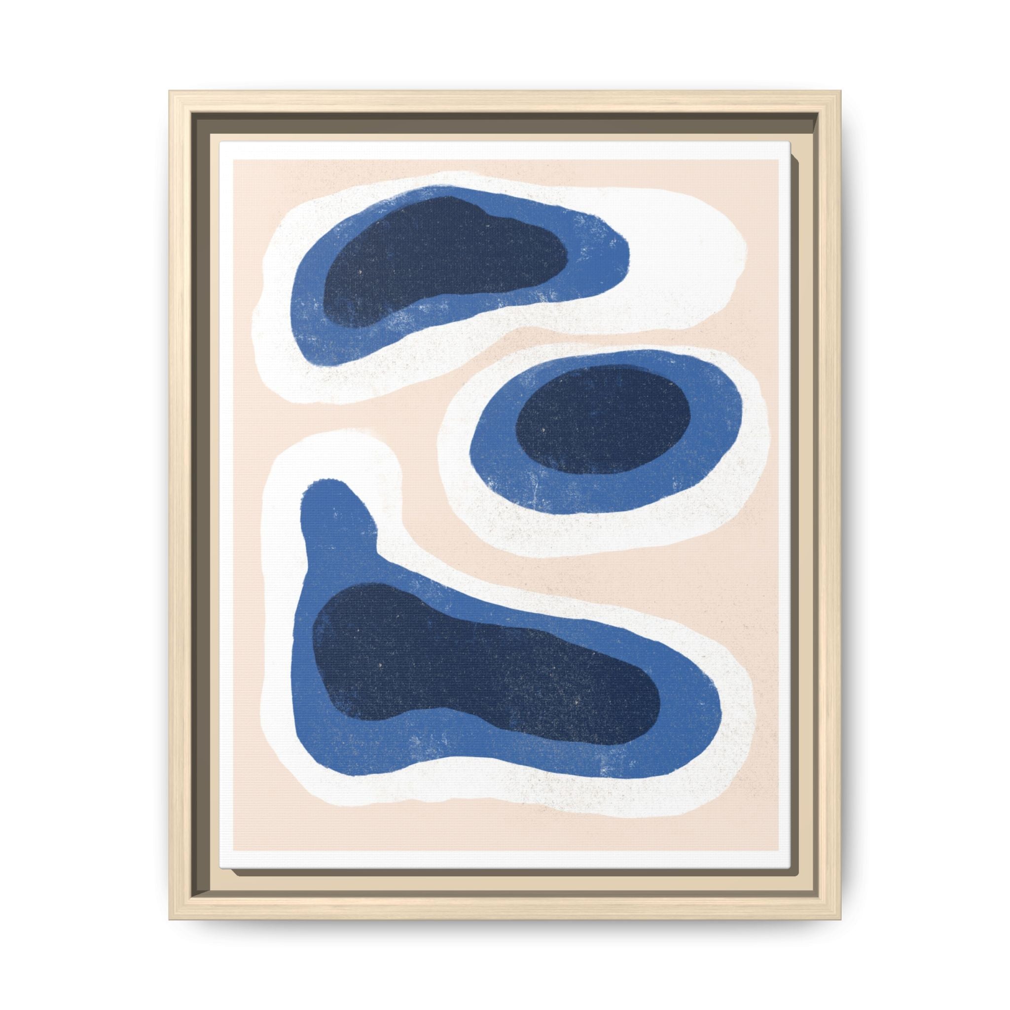 Indigo Tide Contours - Framed