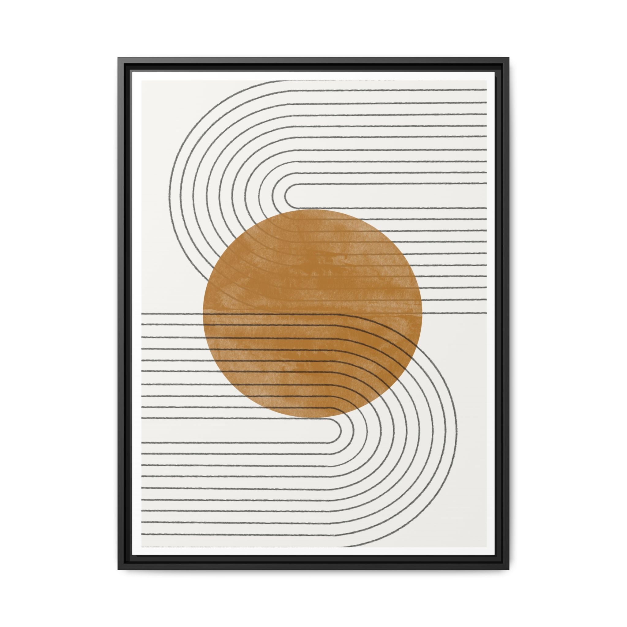 Amber Orbit Lines - Framed