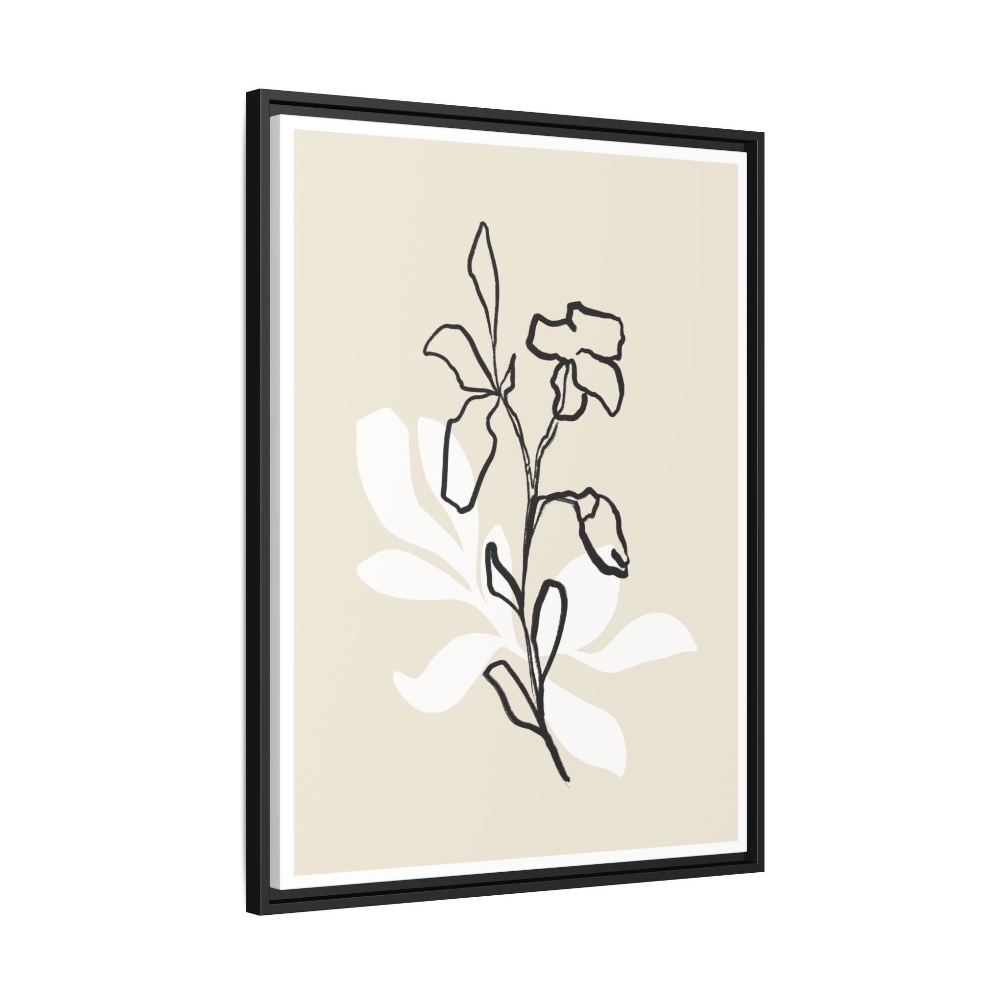 Ivory Bloom Whisper Lines - Framed