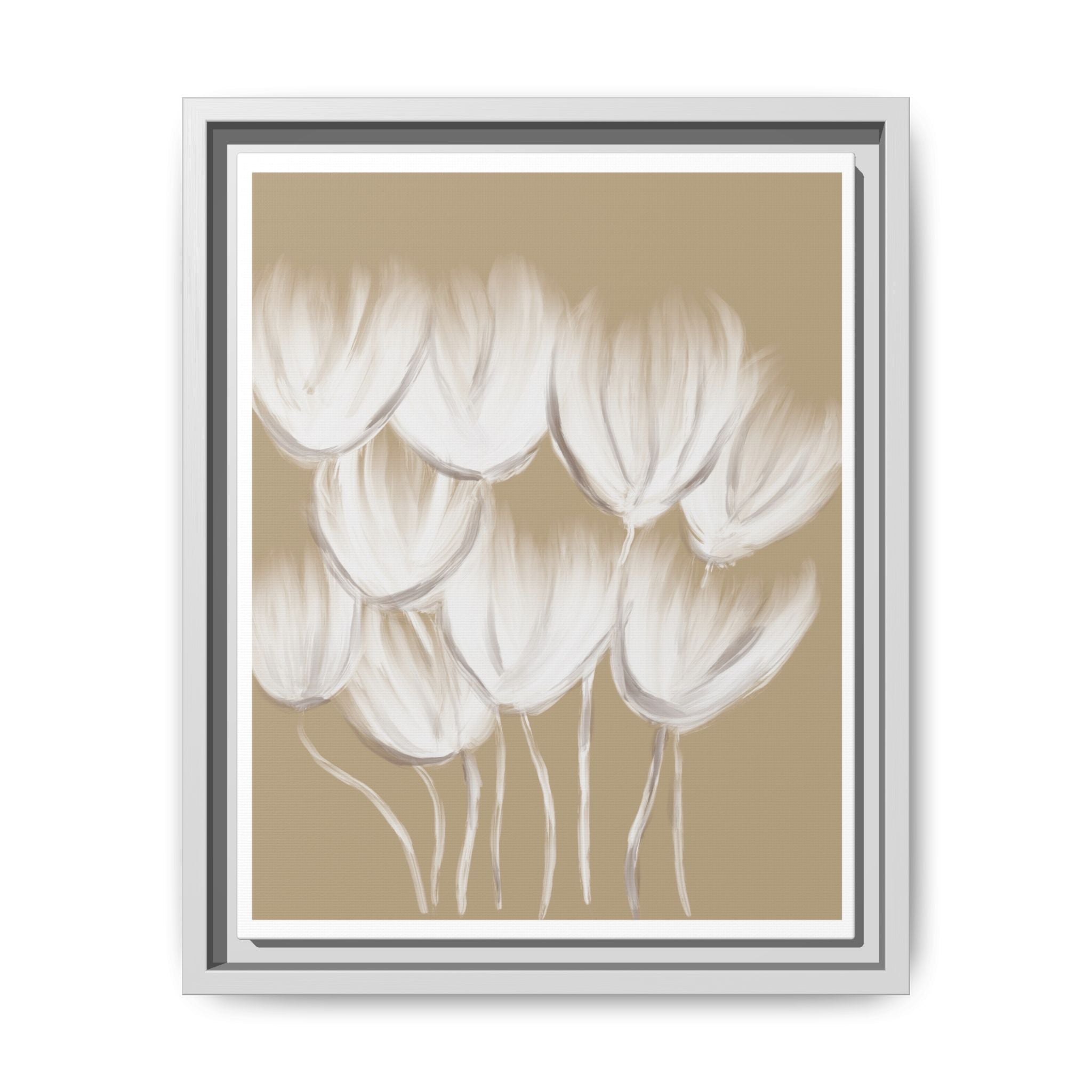 Ivory Petal Stillness - Framed