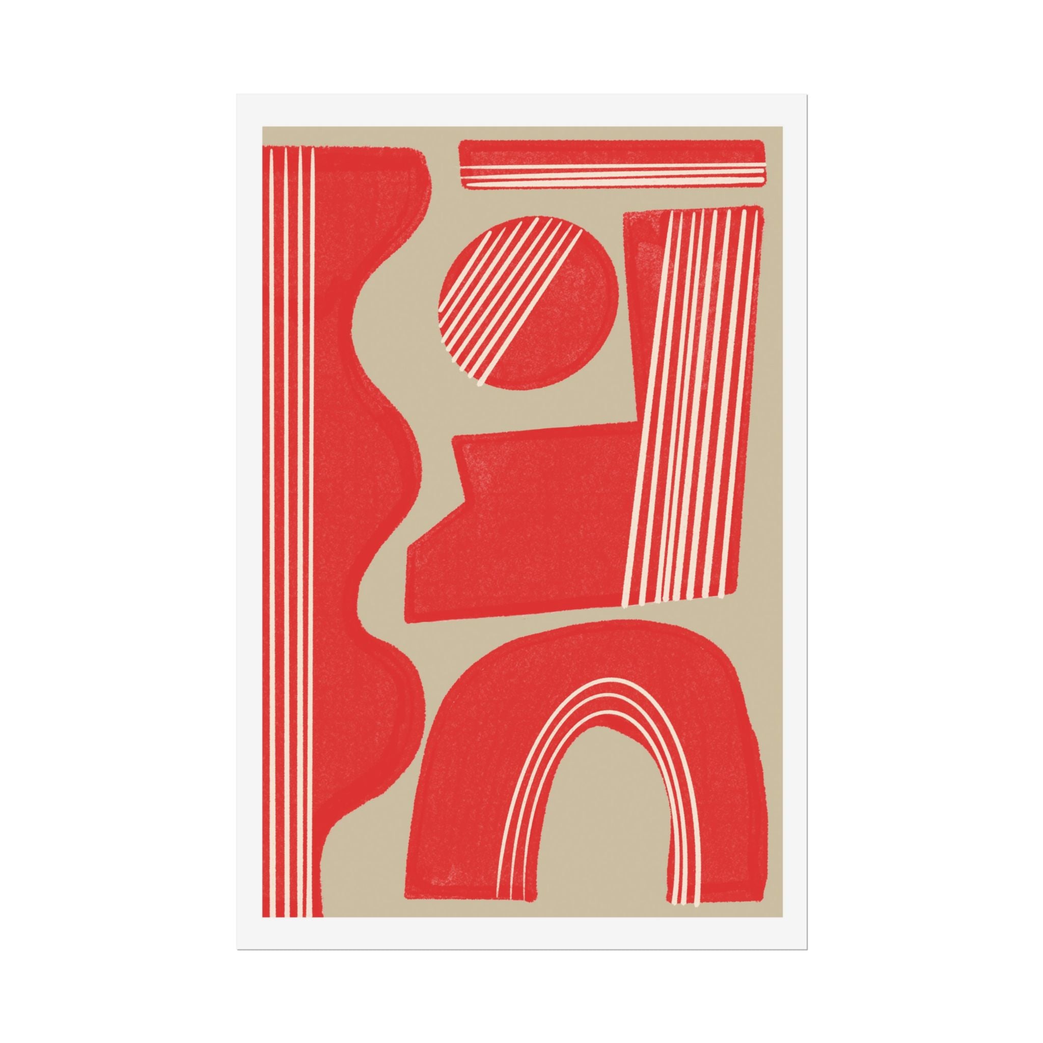 Crimson Rhythm Arches - Poster