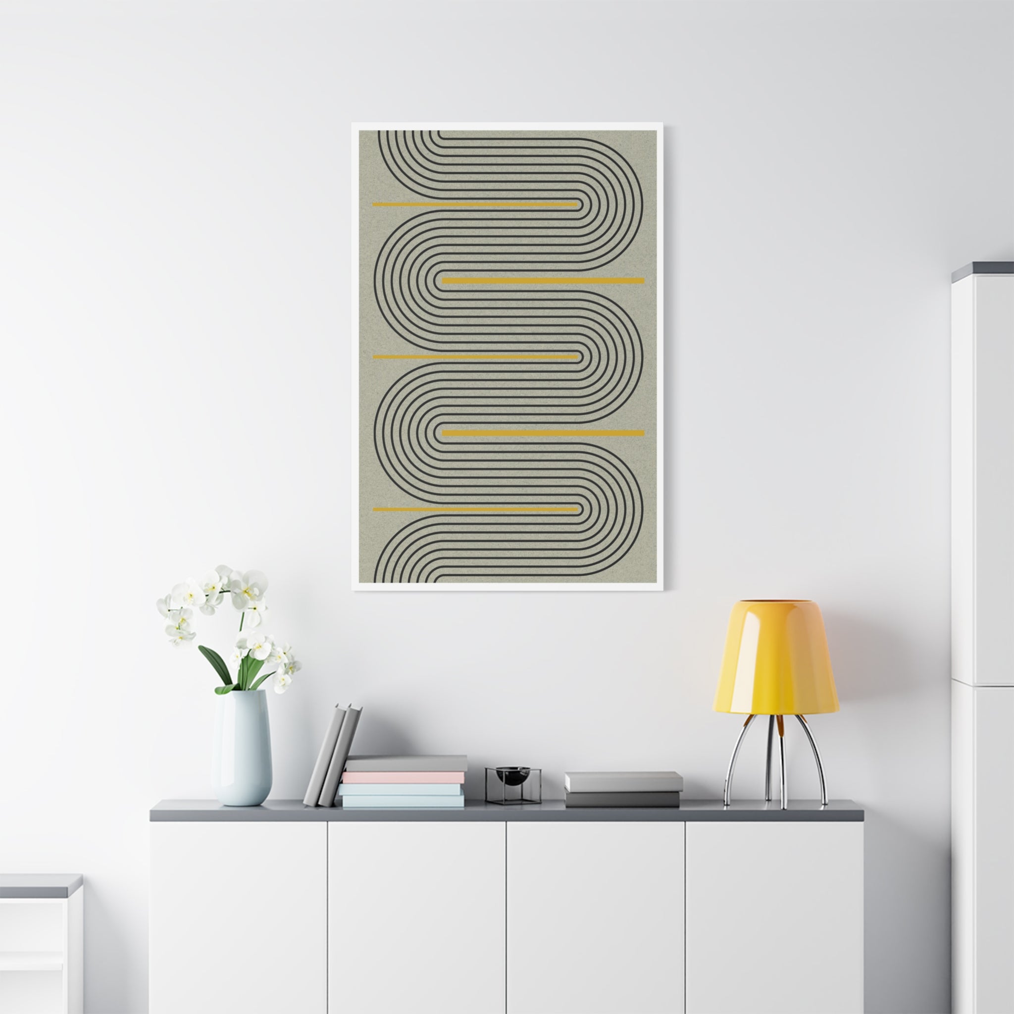 Golden Current Geometry - Canvas