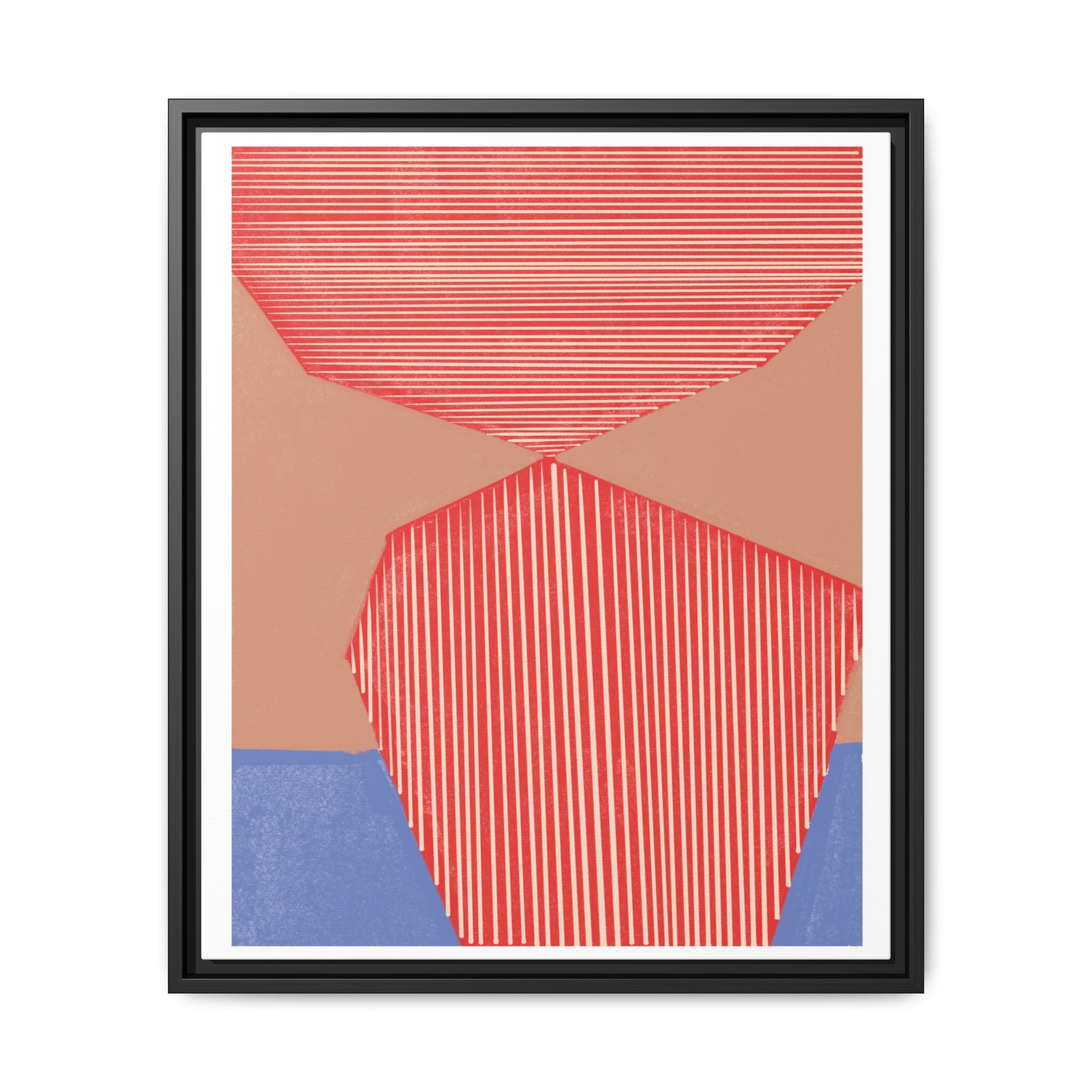 Crimson Axis Drift - Framed