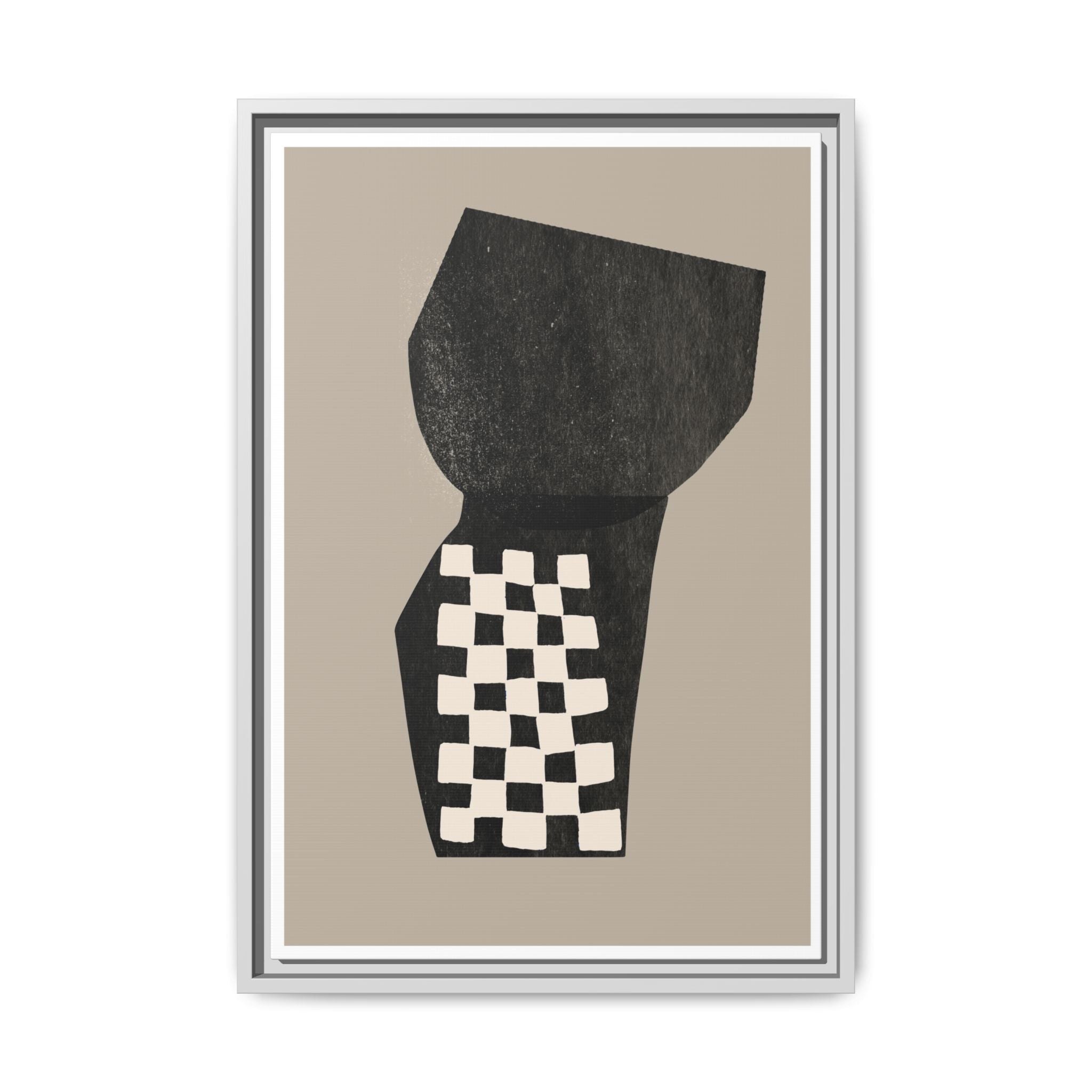 Noir Mosaic Form Balance - Framed