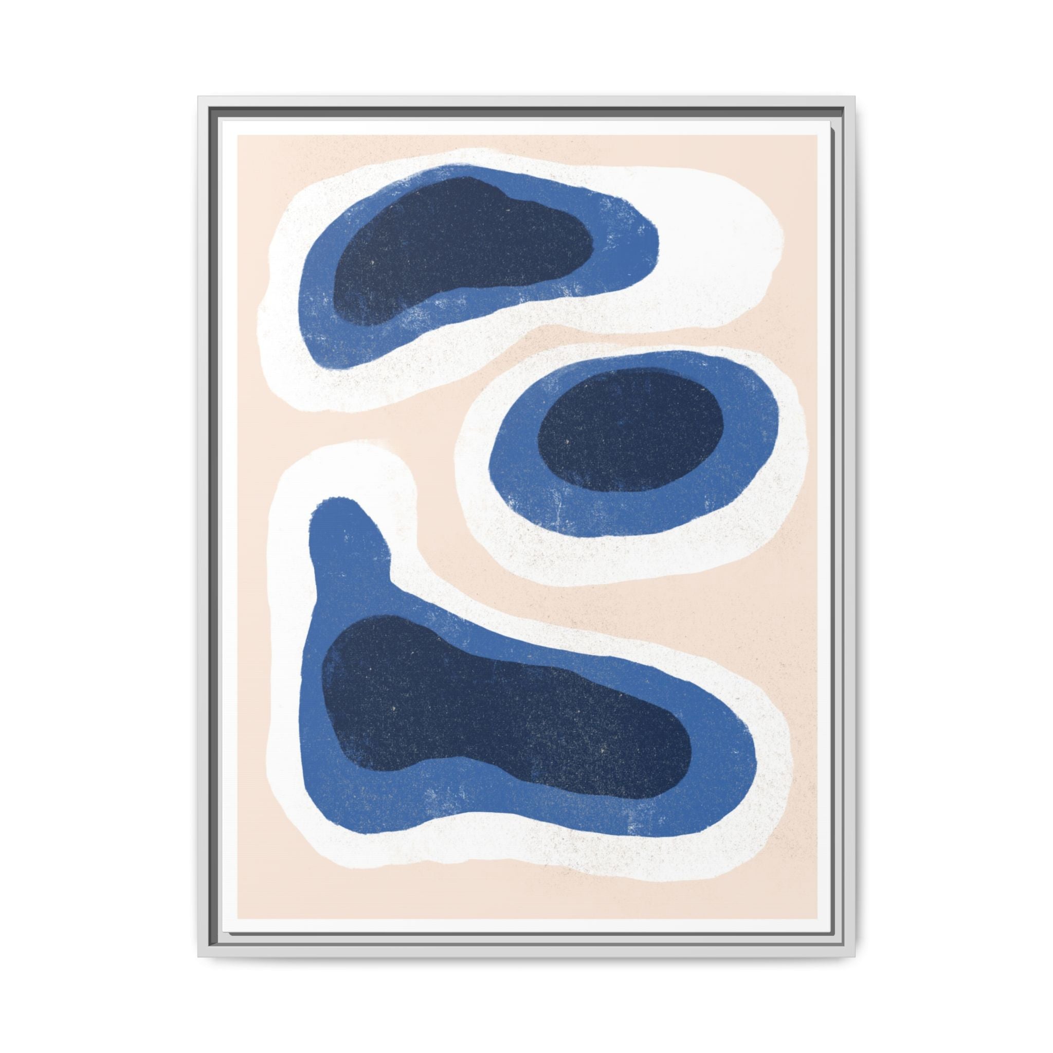 Indigo Tide Contours - Framed