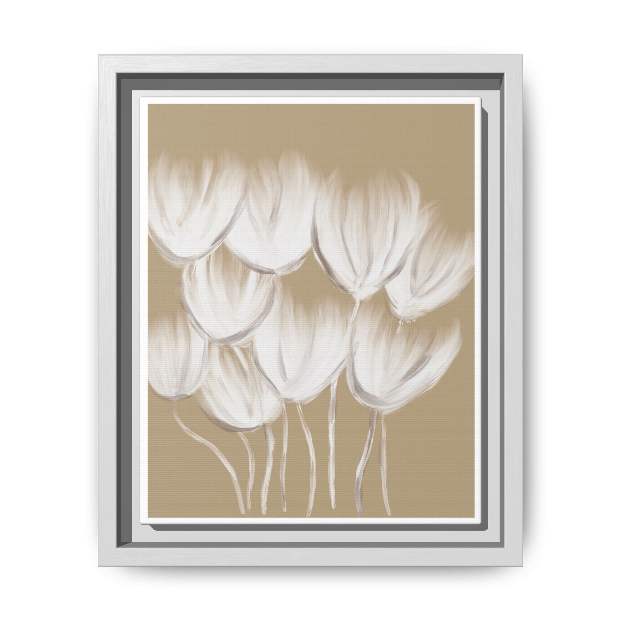 Ivory Petal Stillness - Framed