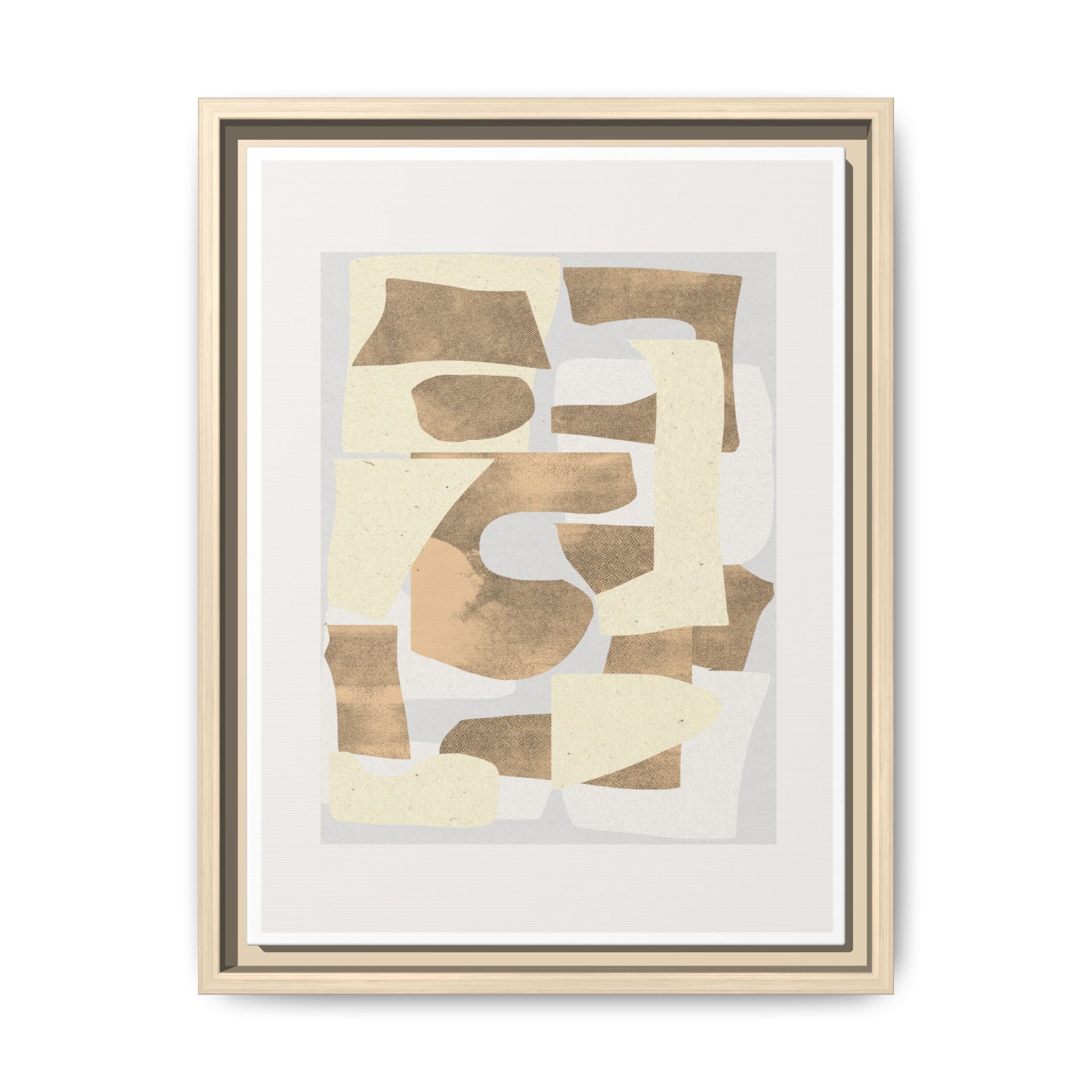 Sandstone Echo Collage Forms - Framed