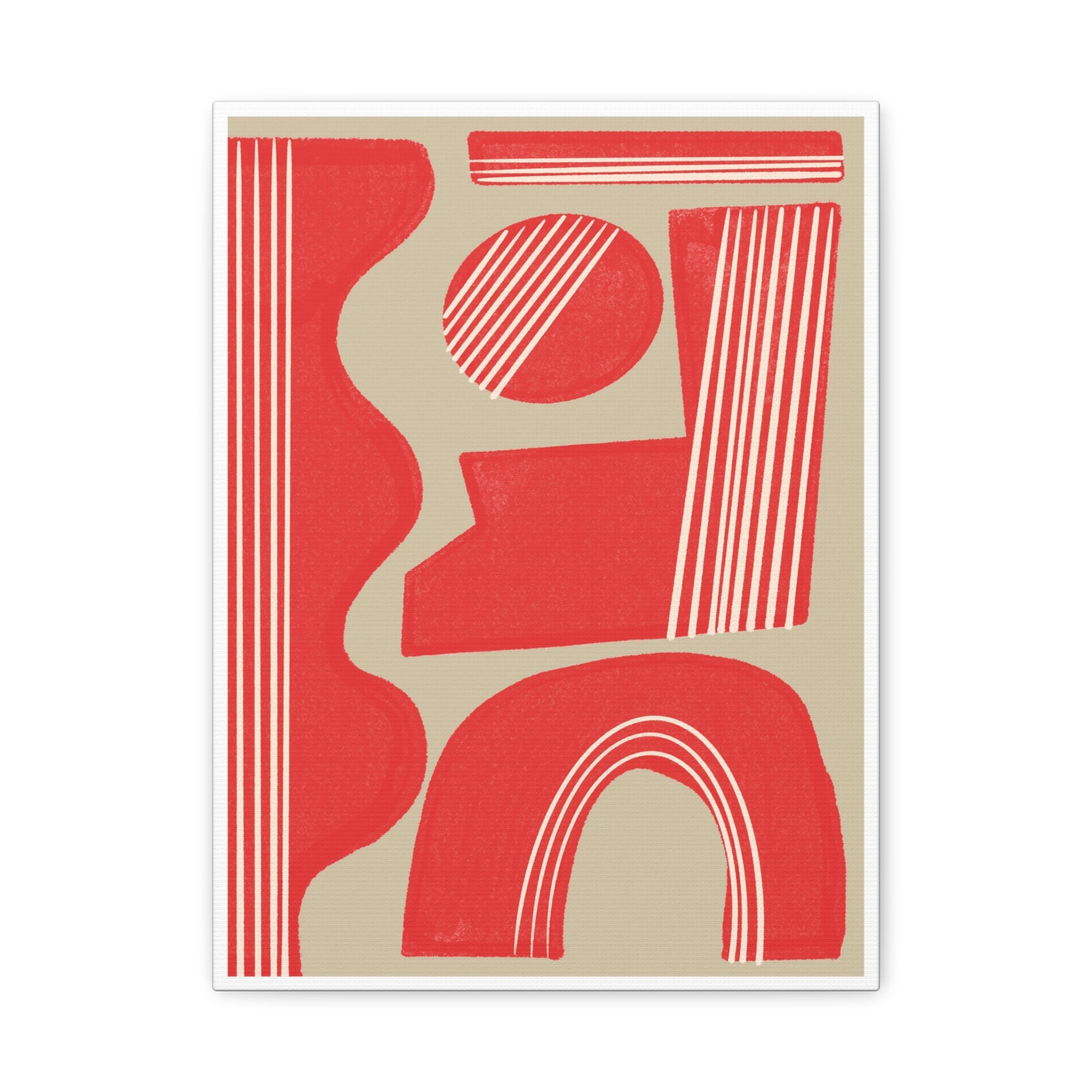 Crimson Rhythm Arches - Canvas