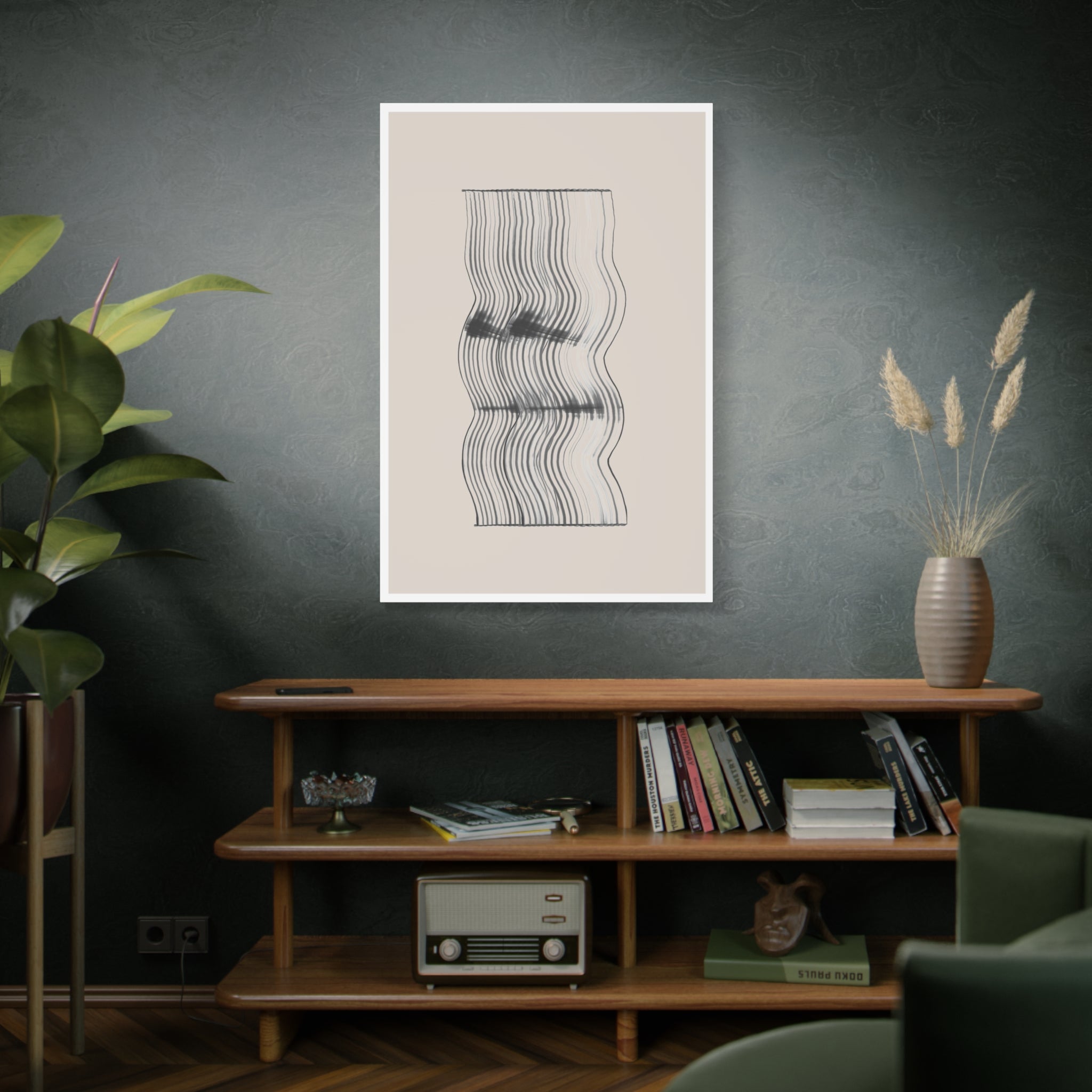 Velvet Ripple Linework Flow - Canvas