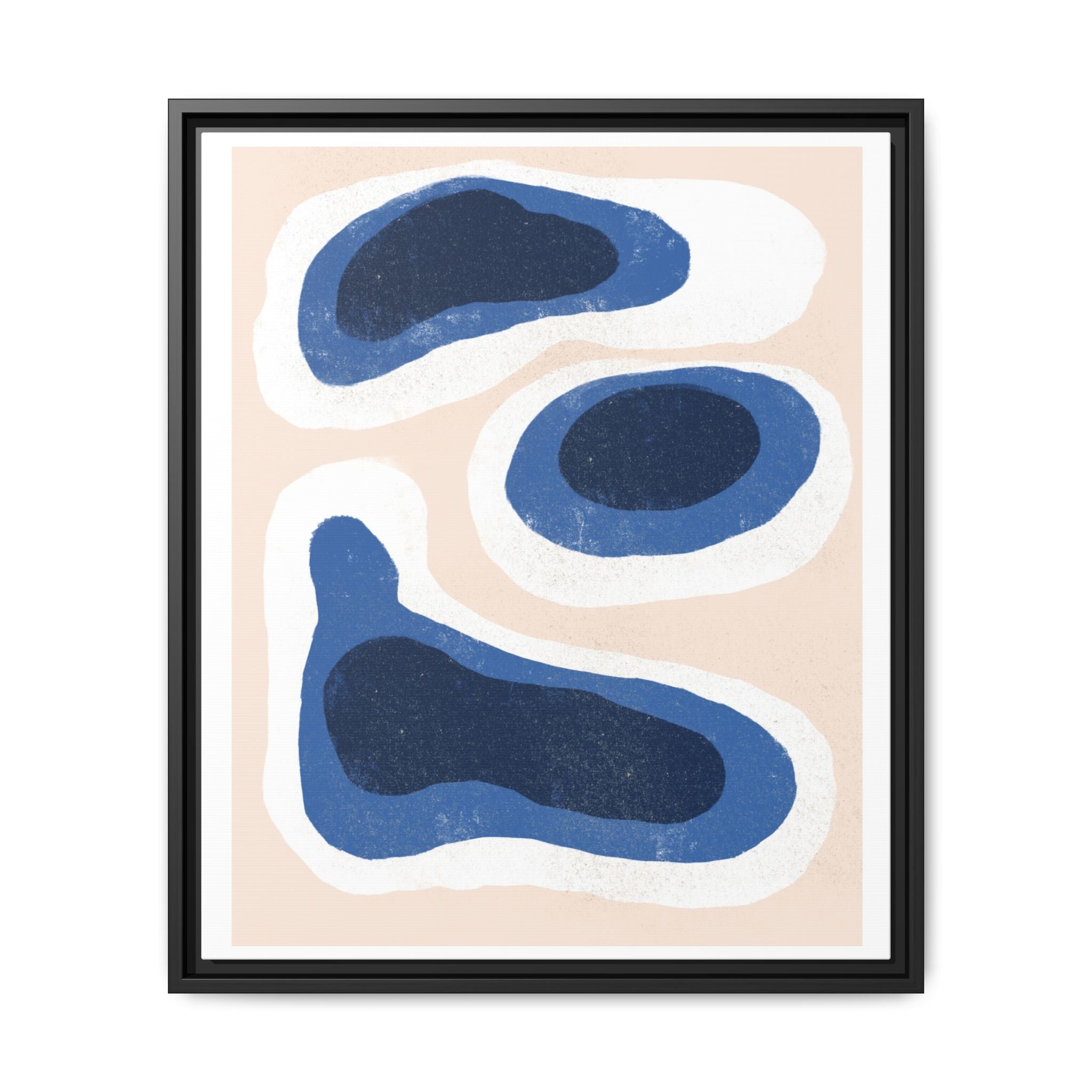 Indigo Tide Contours - Framed