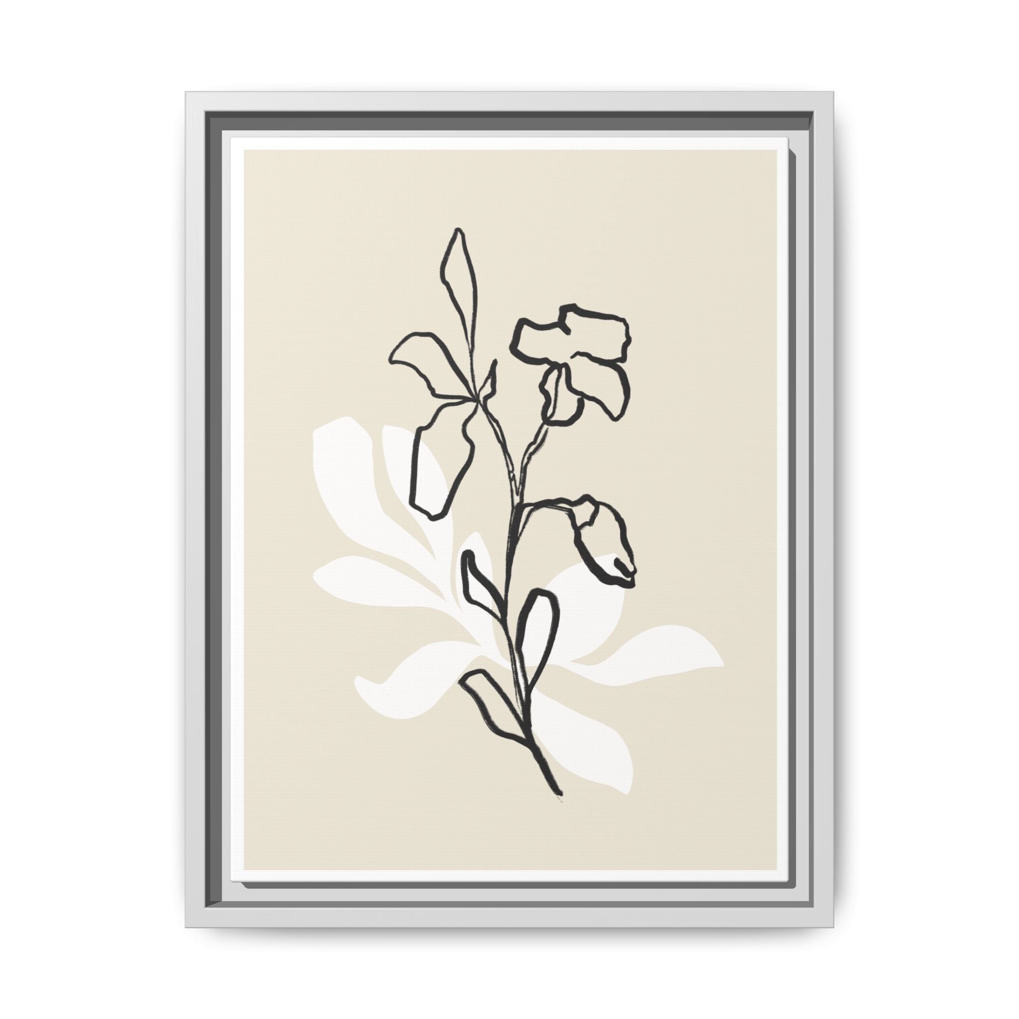 Ivory Bloom Whisper Lines - Framed