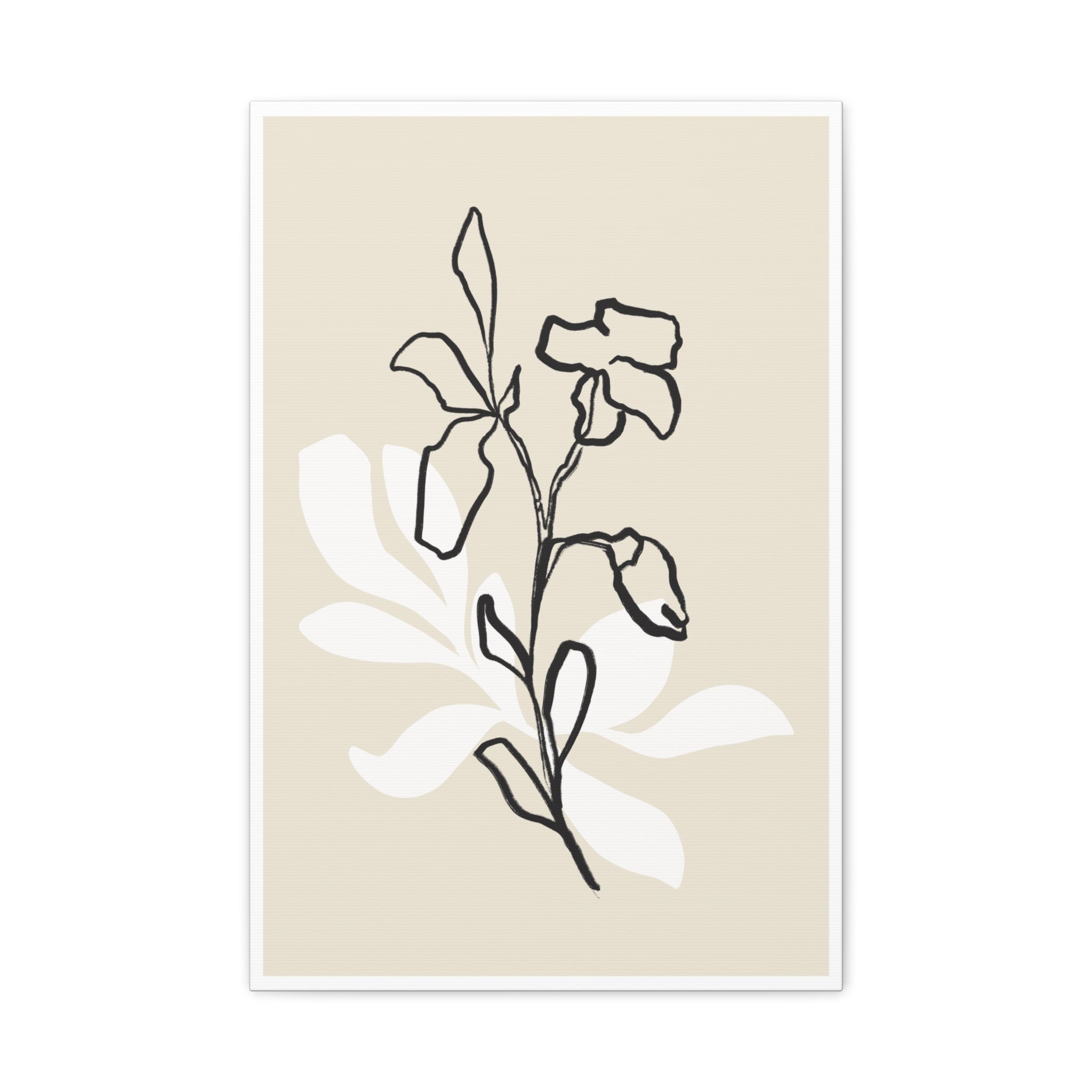 Ivory Bloom Whisper Lines - Canvas