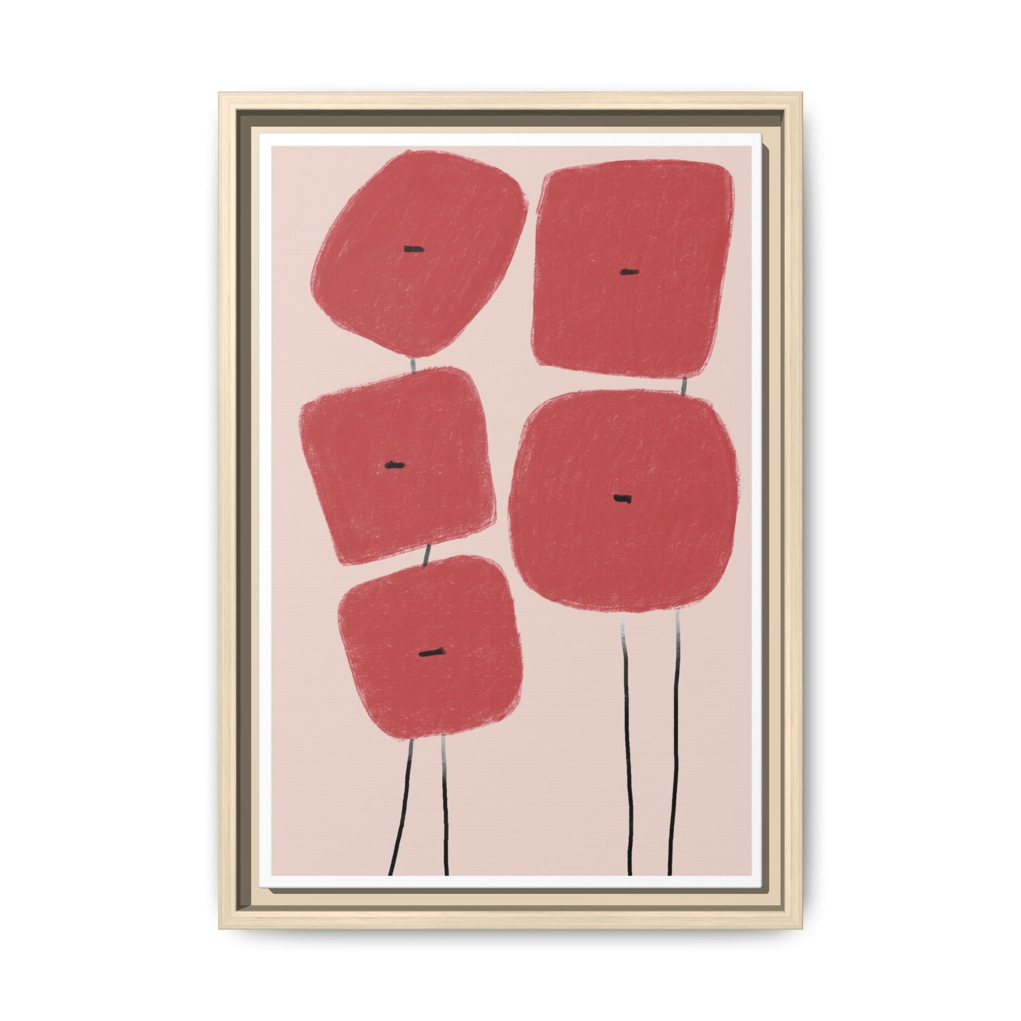 Crimson Quiet Balance - Framed