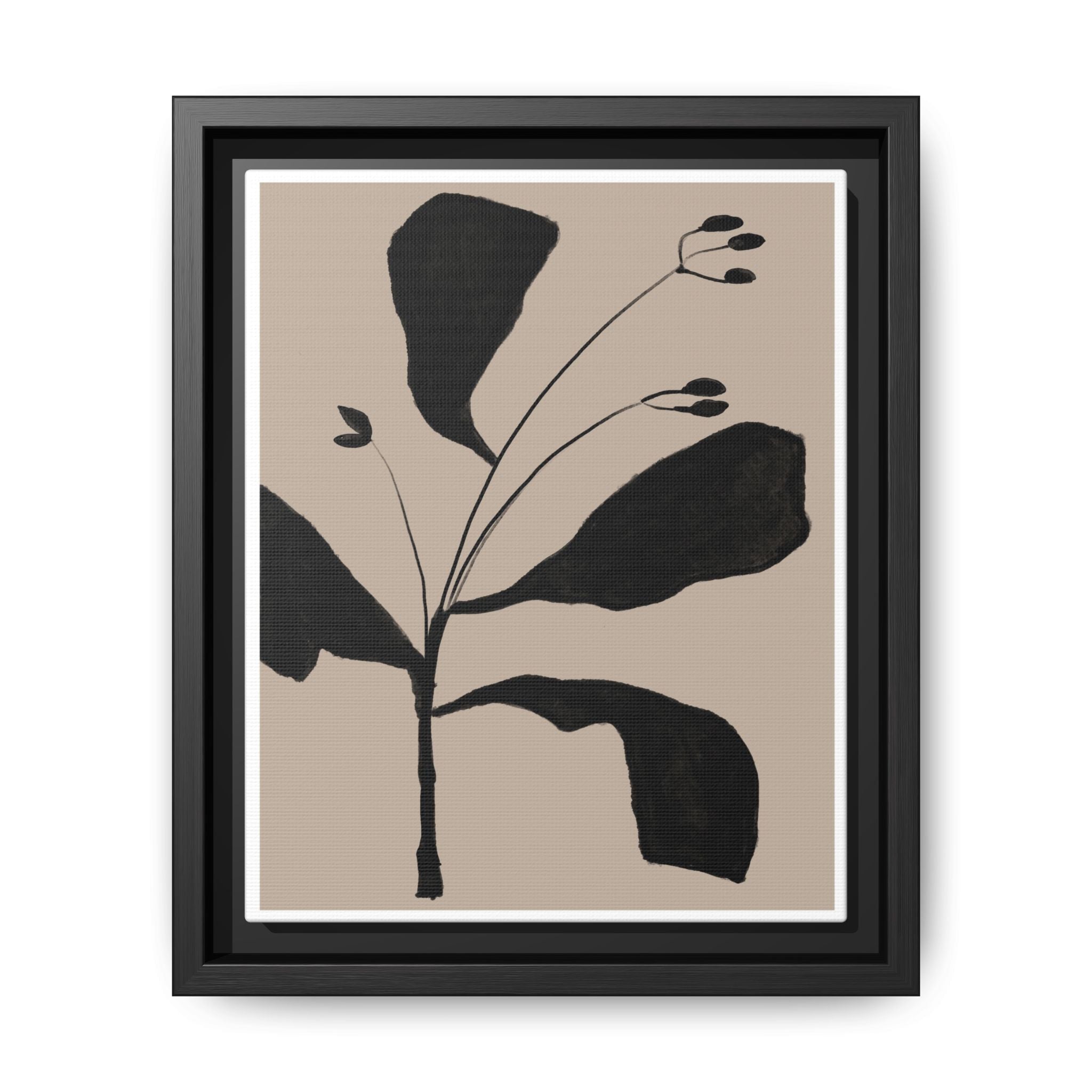 Noir Botanical Silence - Framed