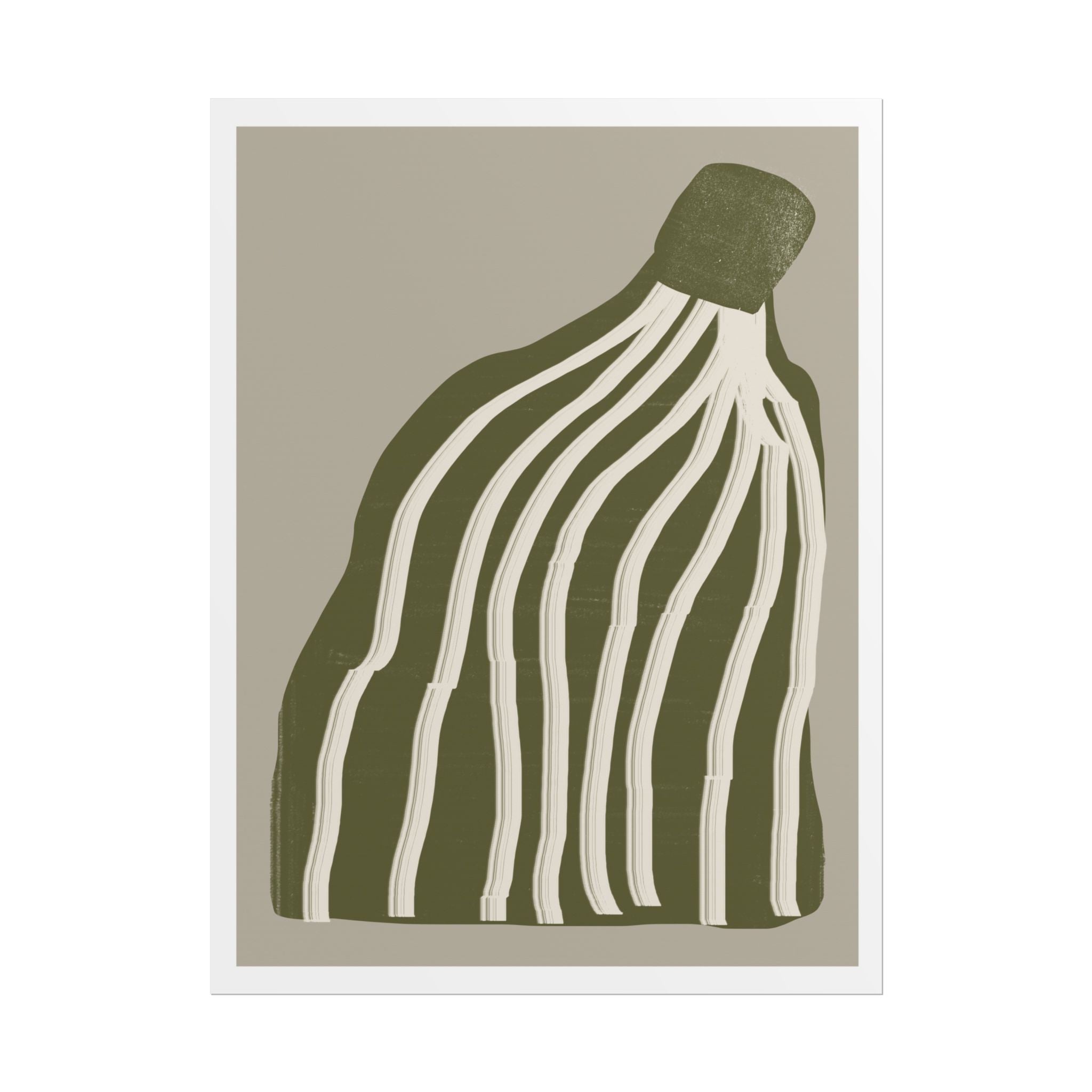 Olive Cascade Curves - Poster