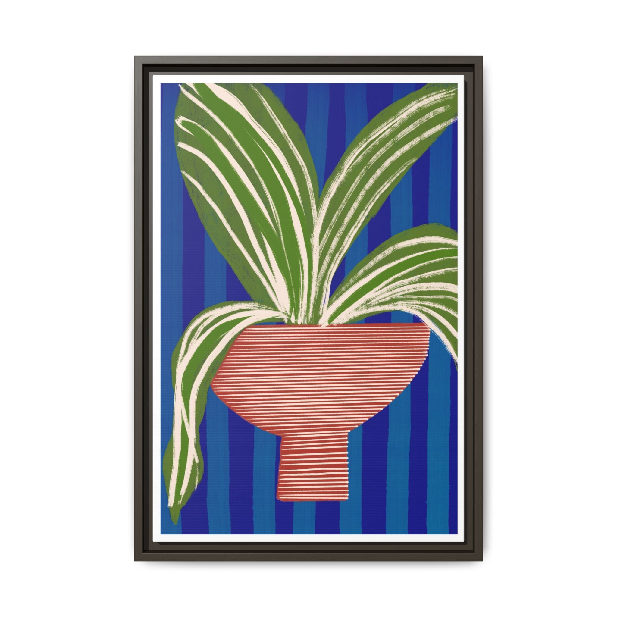 Cobalt Palm Contrast - Framed