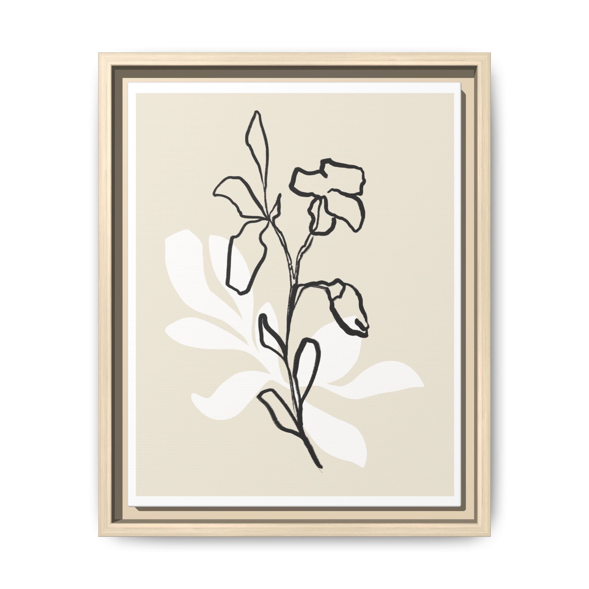 Ivory Bloom Whisper Lines - Framed