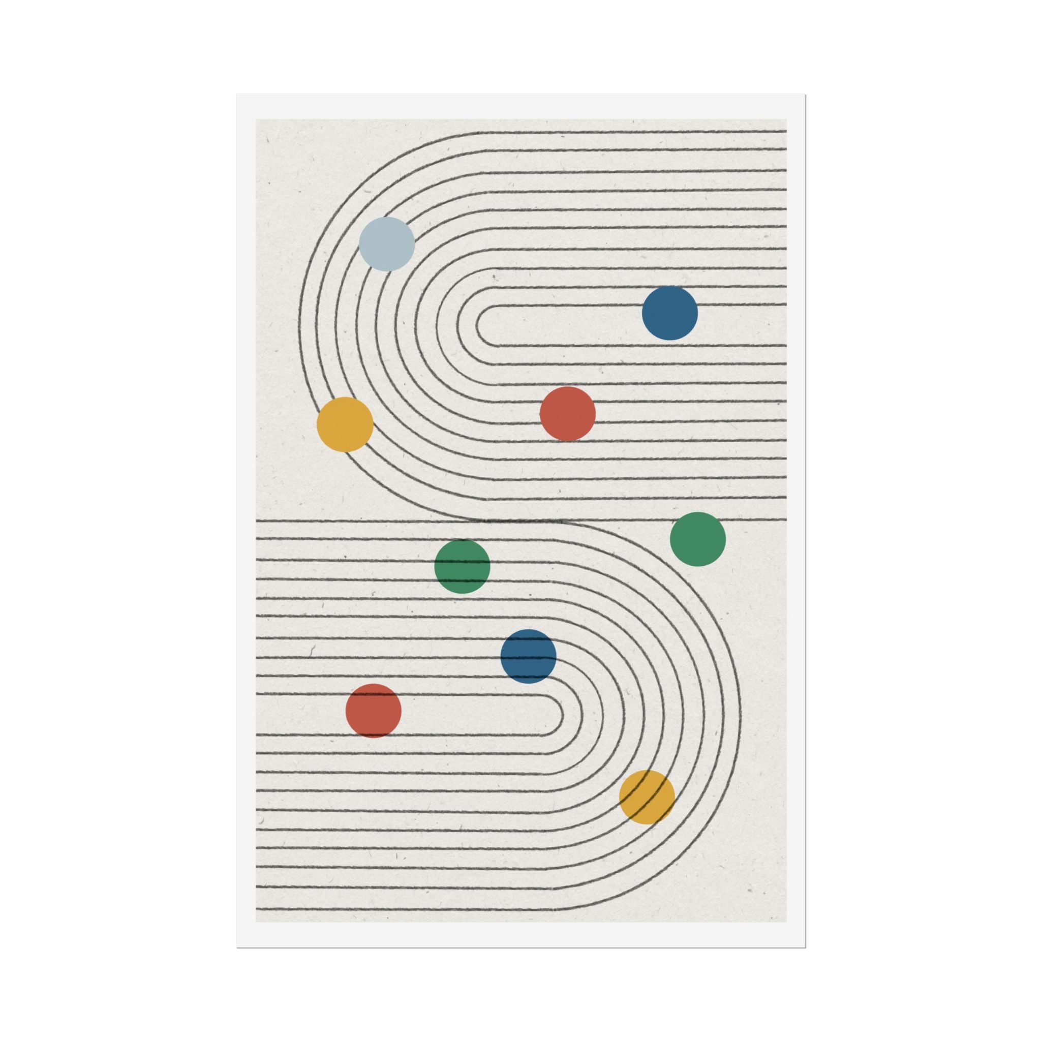 Retro Orbit Pathways - Poster