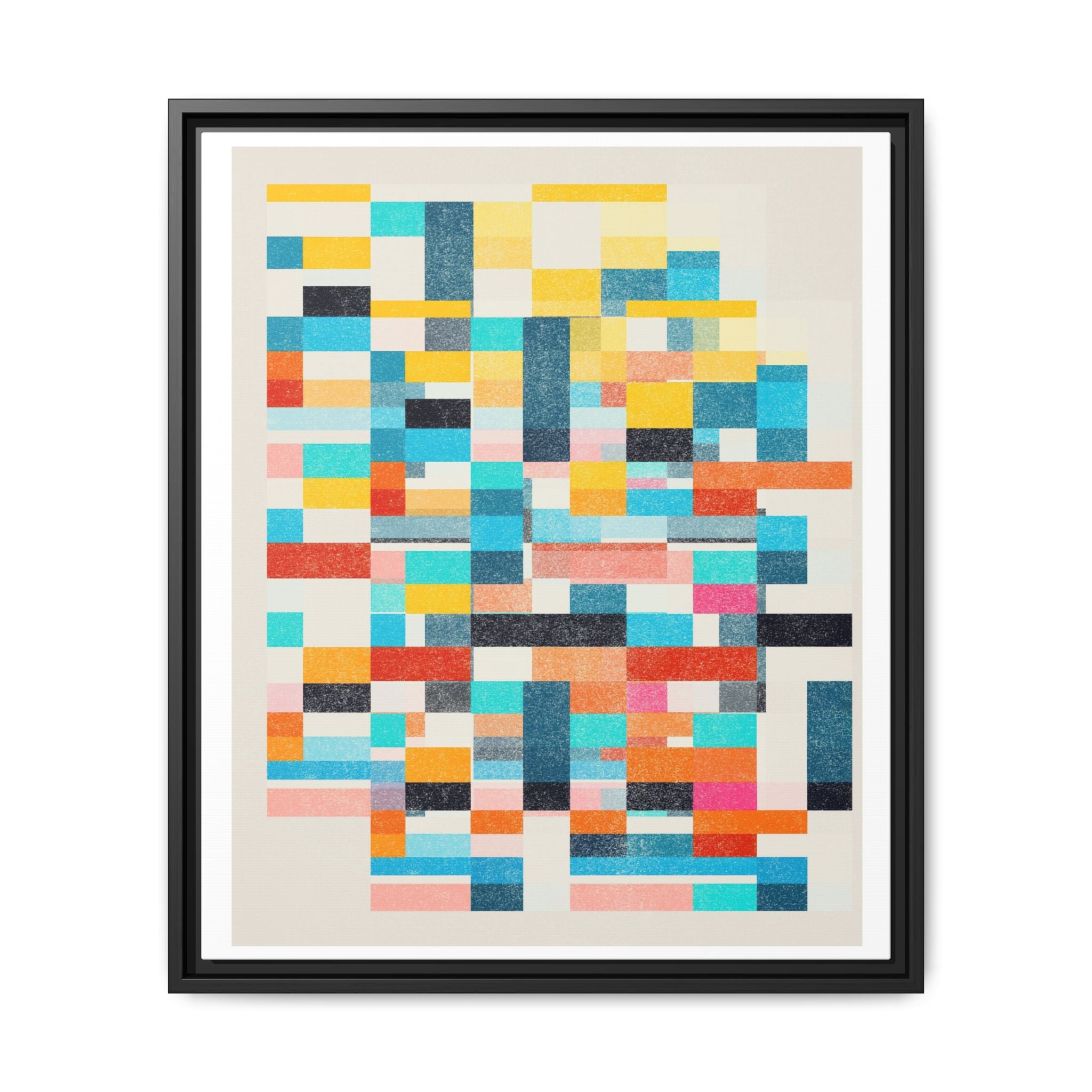 Chromatic Grid Reverie - Framed