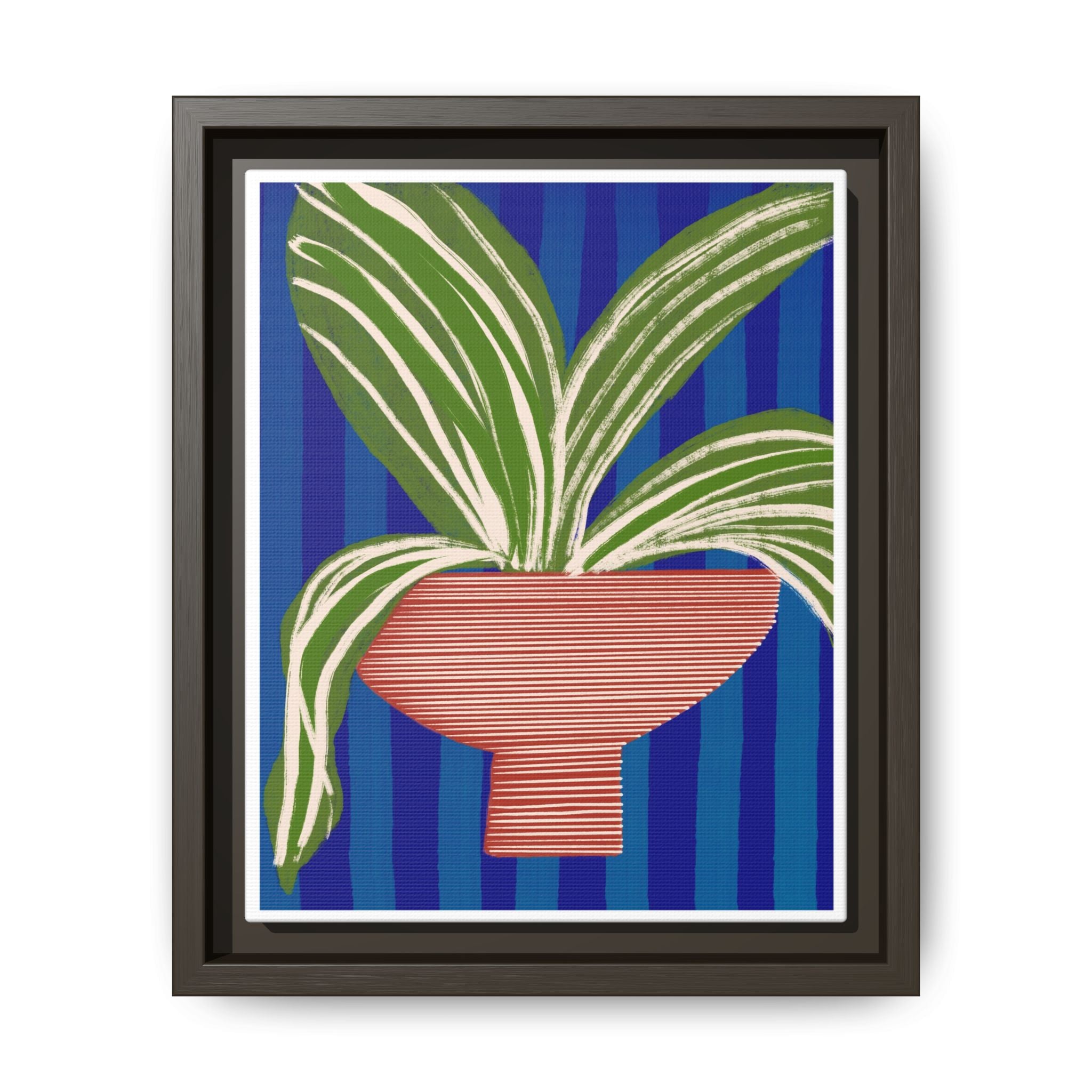 Cobalt Palm Contrast - Framed